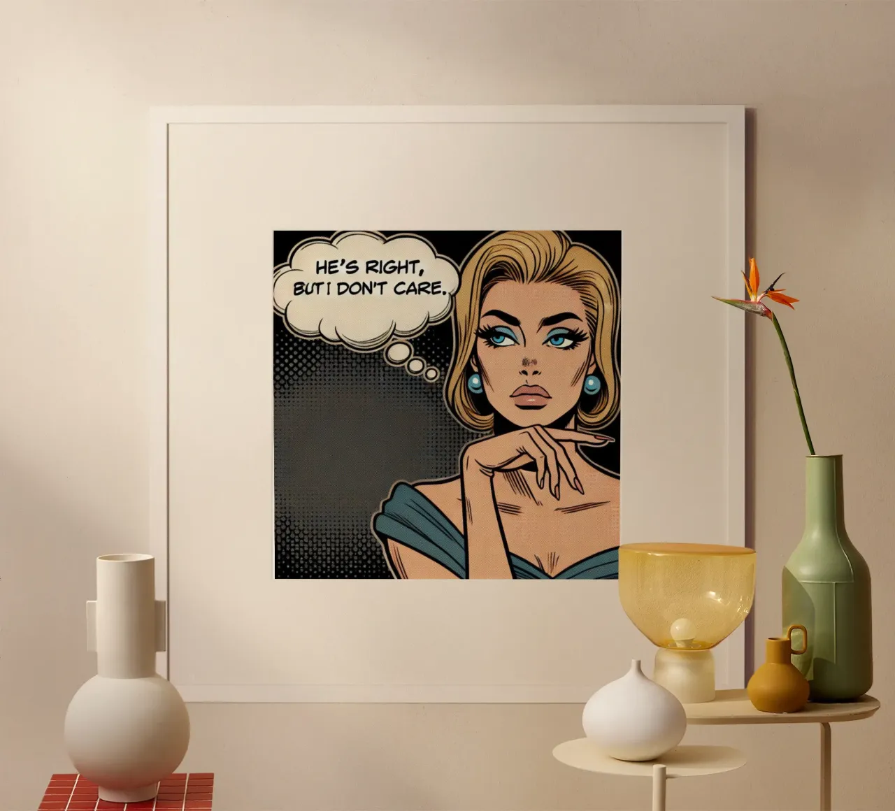 He is right - Vintage Poster poster con telaio in alluminio da posterprints-by-nomad