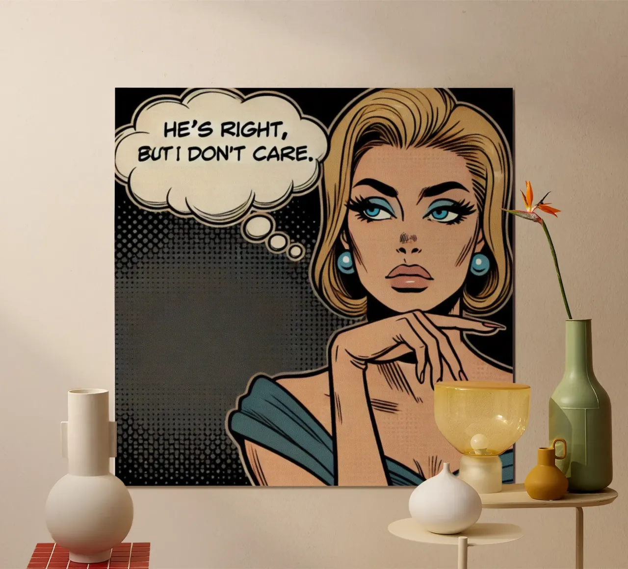 He is right - Vintage Poster poster con telaio in alluminio da posterprints-by-nomad