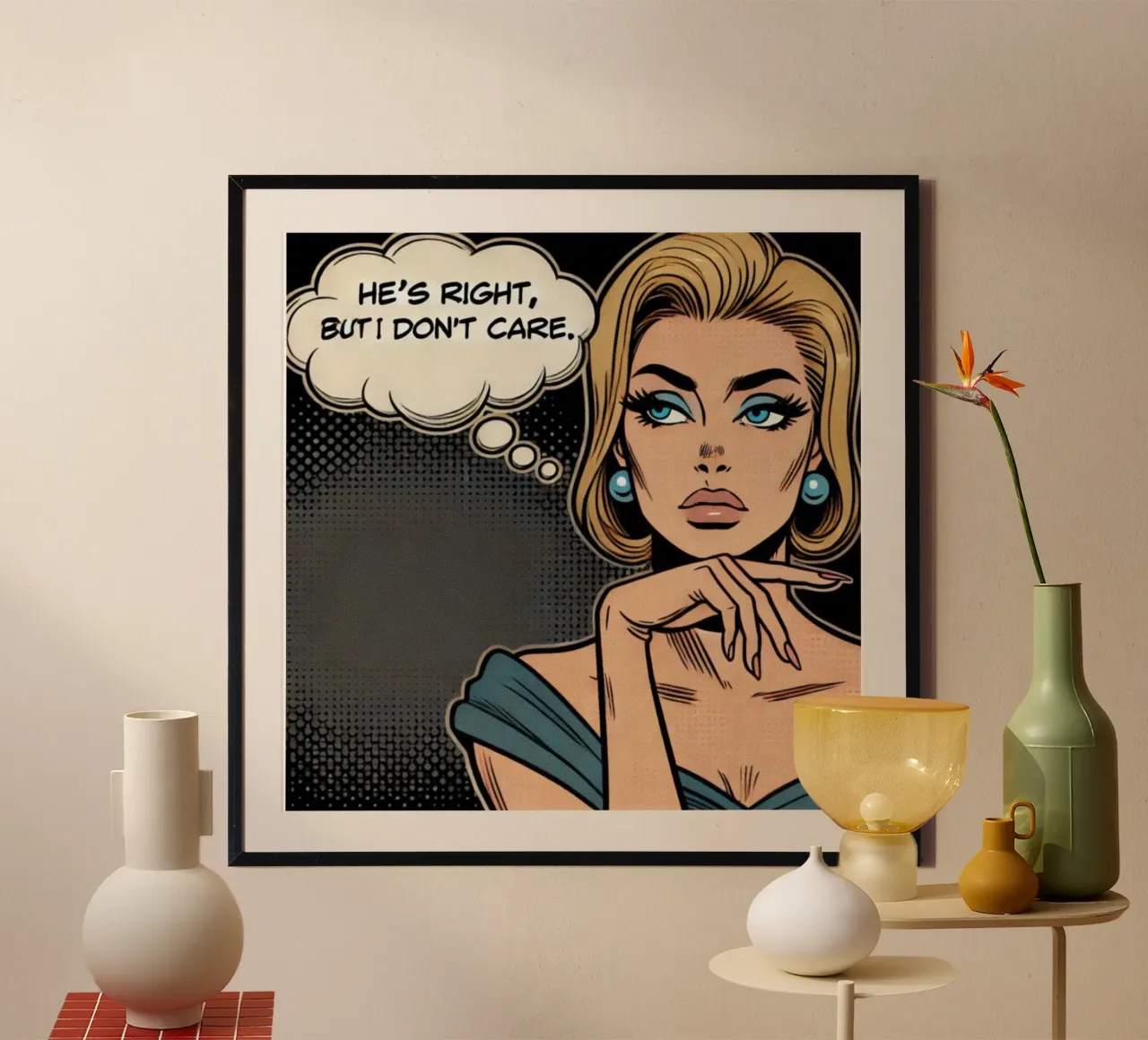 He is right - Vintage Poster poster con telaio in alluminio da posterprints-by-nomad