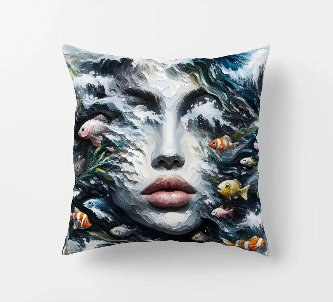 COME UN PESCE FUOR D'ACQUA RITRATTO cuscino da ARTOMATIC