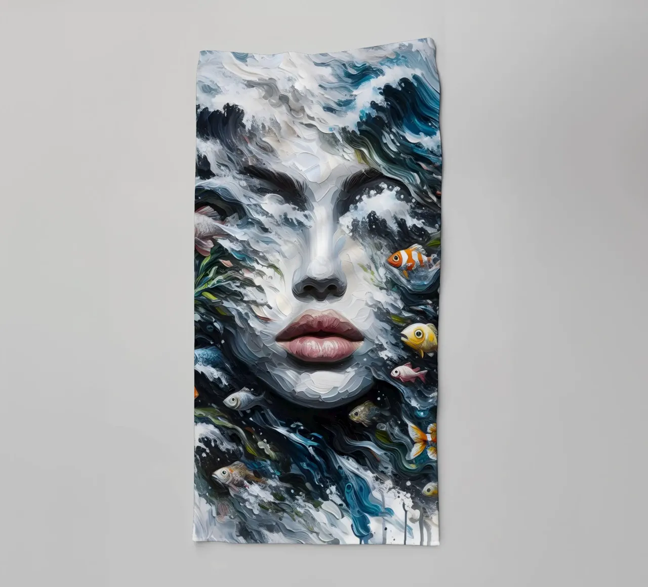 COME UN PESCE FUOR D'ACQUA RITRATTO asciugamano da bagno da ARTOMATIC