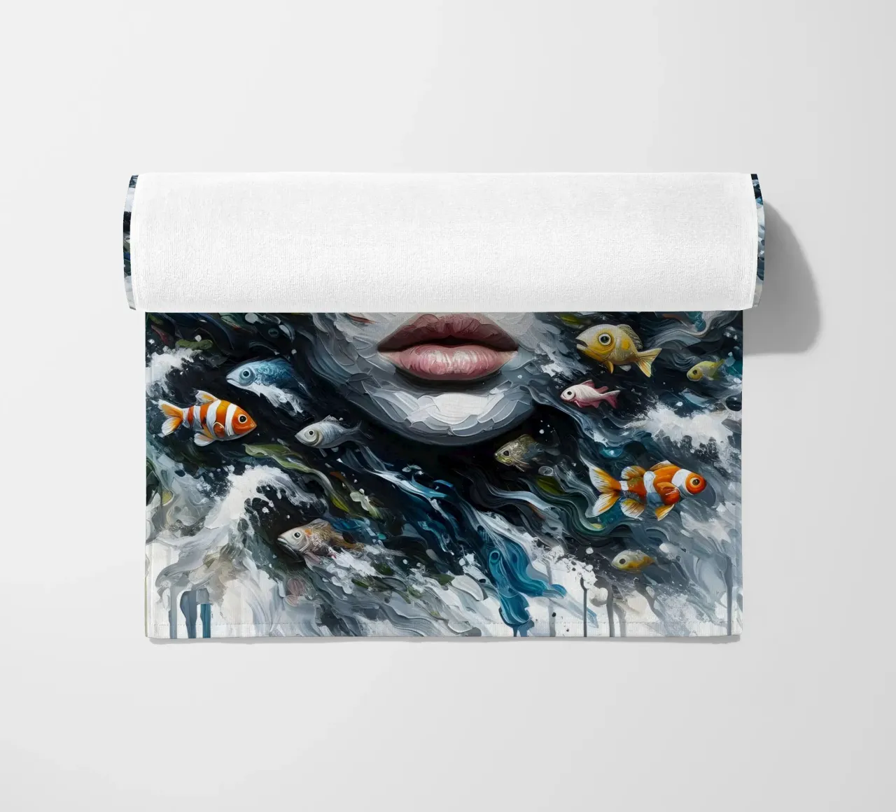 COME UN PESCE FUOR D'ACQUA RITRATTO telo mare da ARTOMATIC