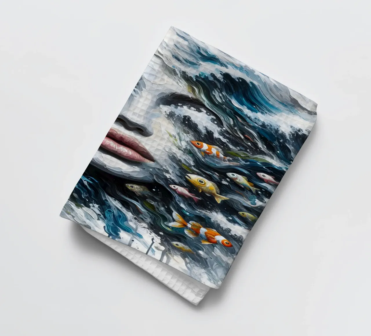 COME UN PESCE FUOR D'ACQUA RITRATTO canovaccio da cucina da ARTOMATIC