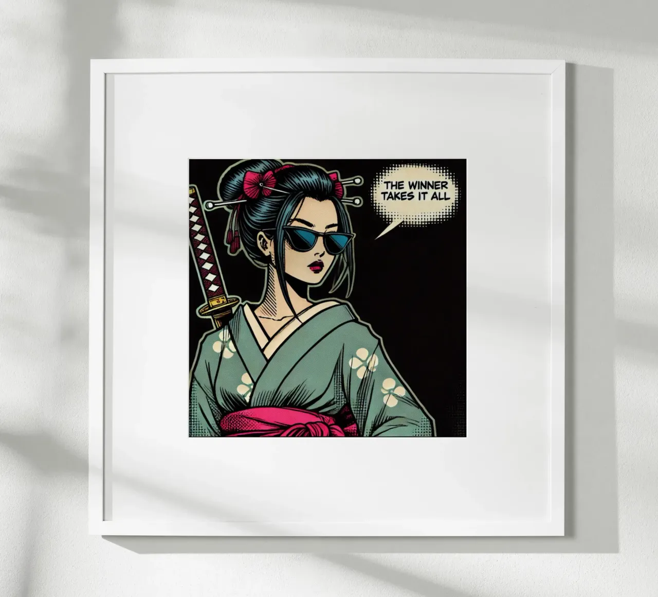 the winner takes it all - Vintage Poster poster con telaio in plastica da posterprints-by-nomad