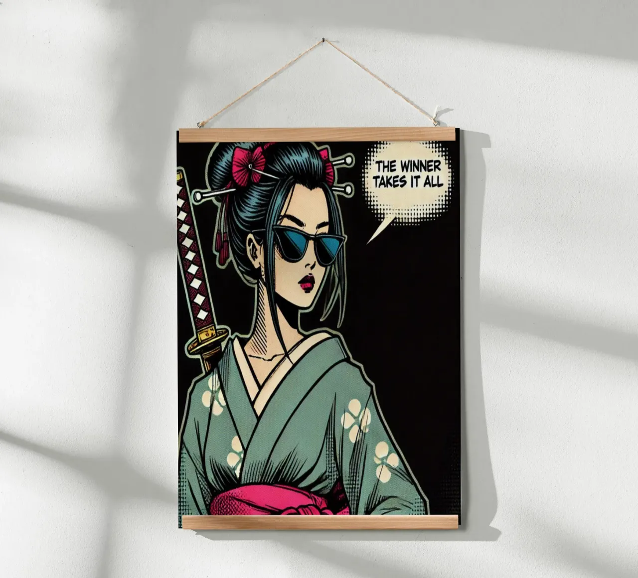 the winner takes it all - Vintage Poster poster con telaio in plastica da posterprints-by-nomad