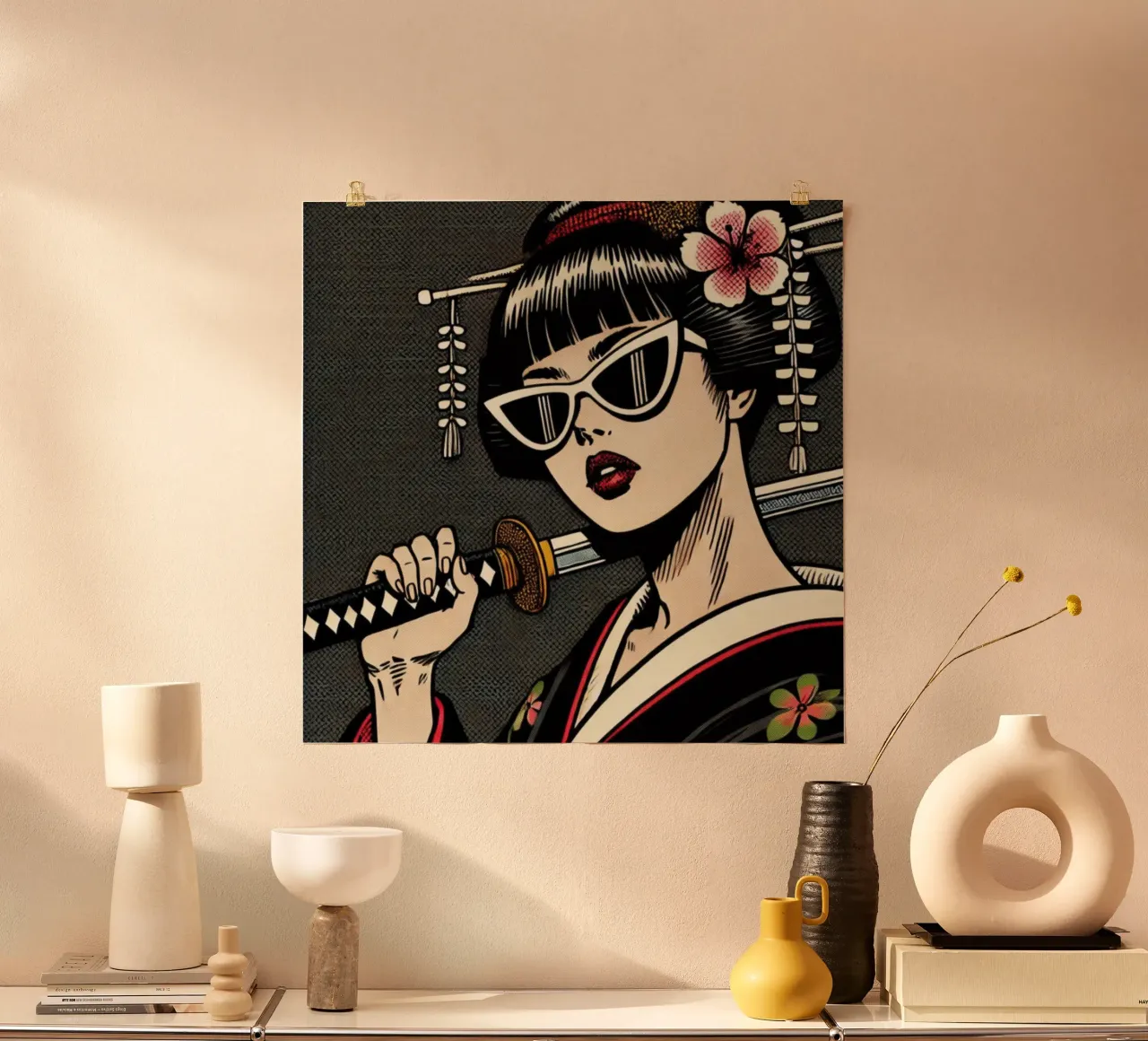catana geisha - Vintage Poster poster avec cadre en plastique de posterprints-by-nomad