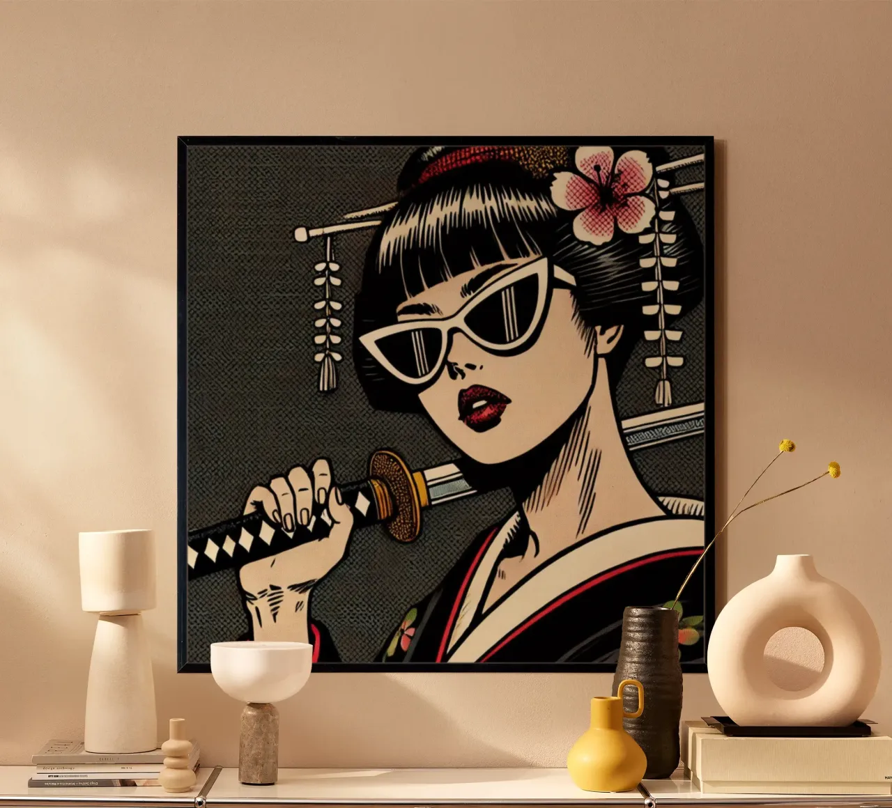 catana geisha - Vintage Poster poster avec cadre en plastique de posterprints-by-nomad