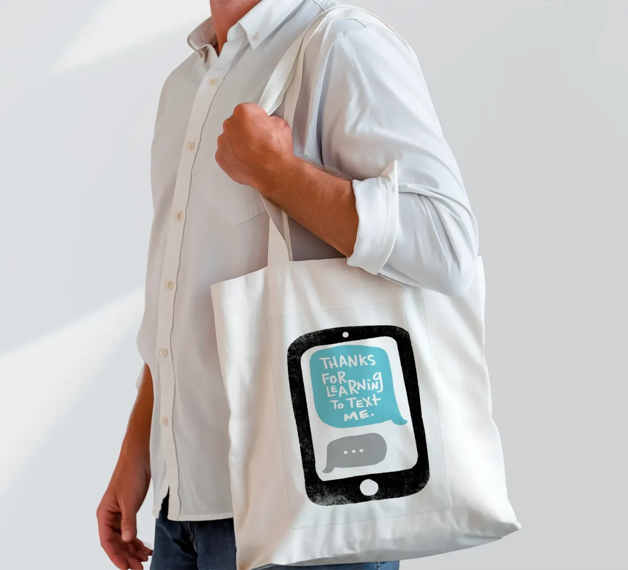 Moms Text borsa in juta da Matthew Taylor Wilson