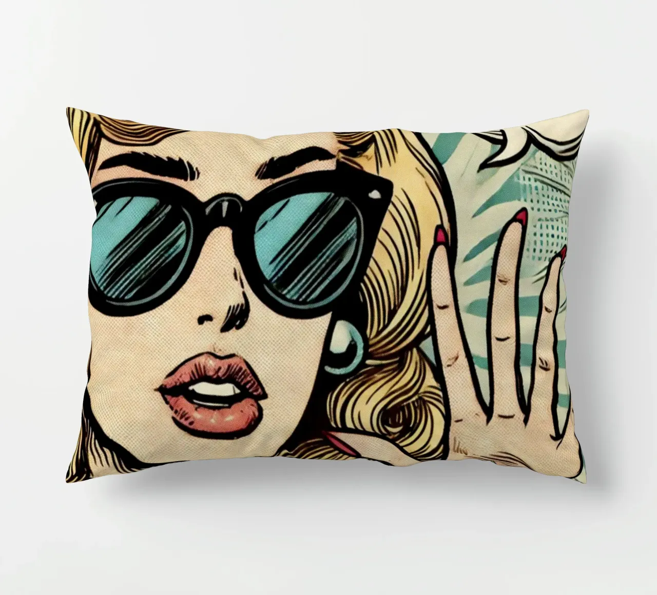 talk to my hand - Vintage Poster cuscino da posterprints-by-nomad