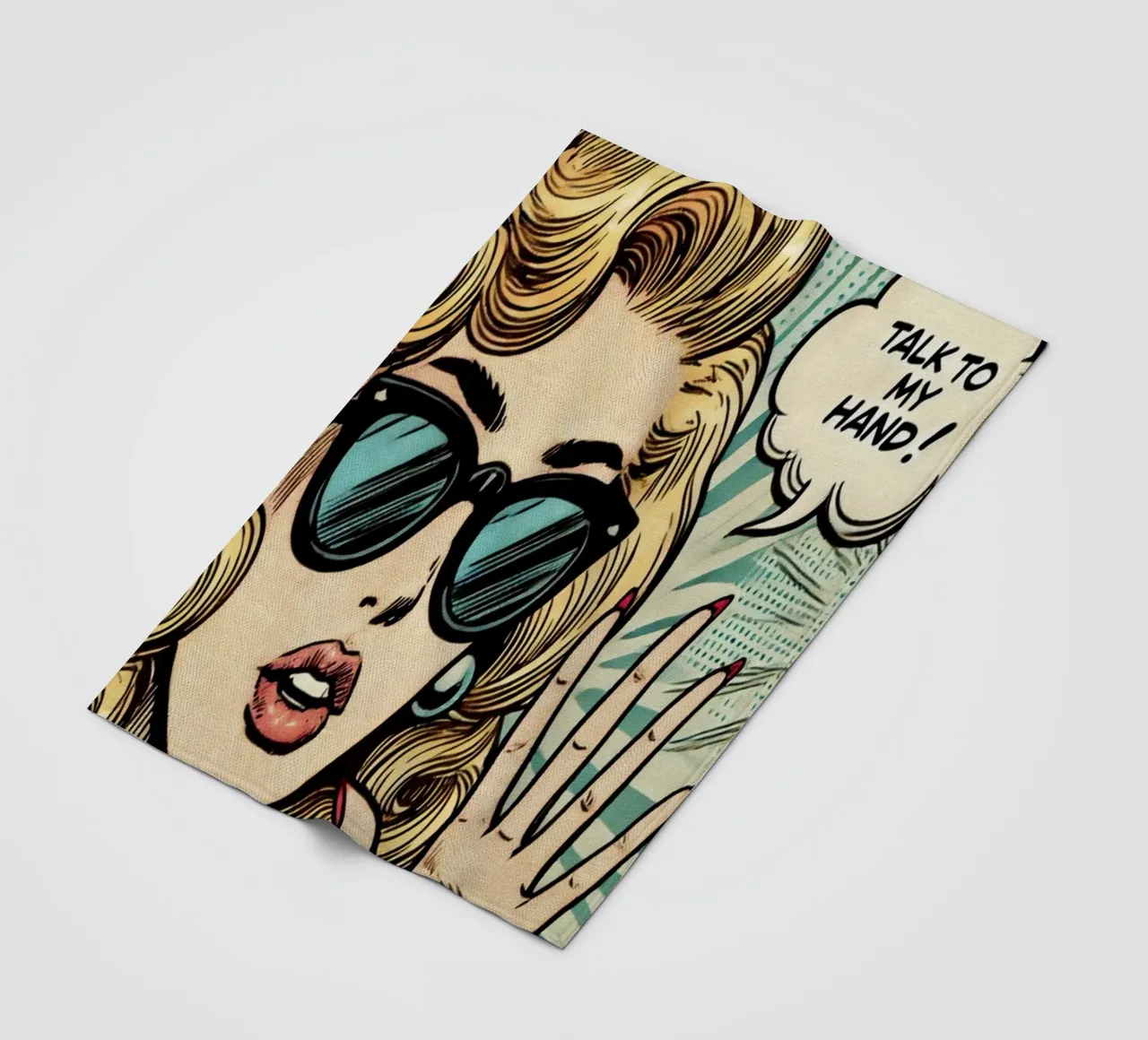 talk to my hand - Vintage Poster coperta in pile da posterprints-by-nomad
