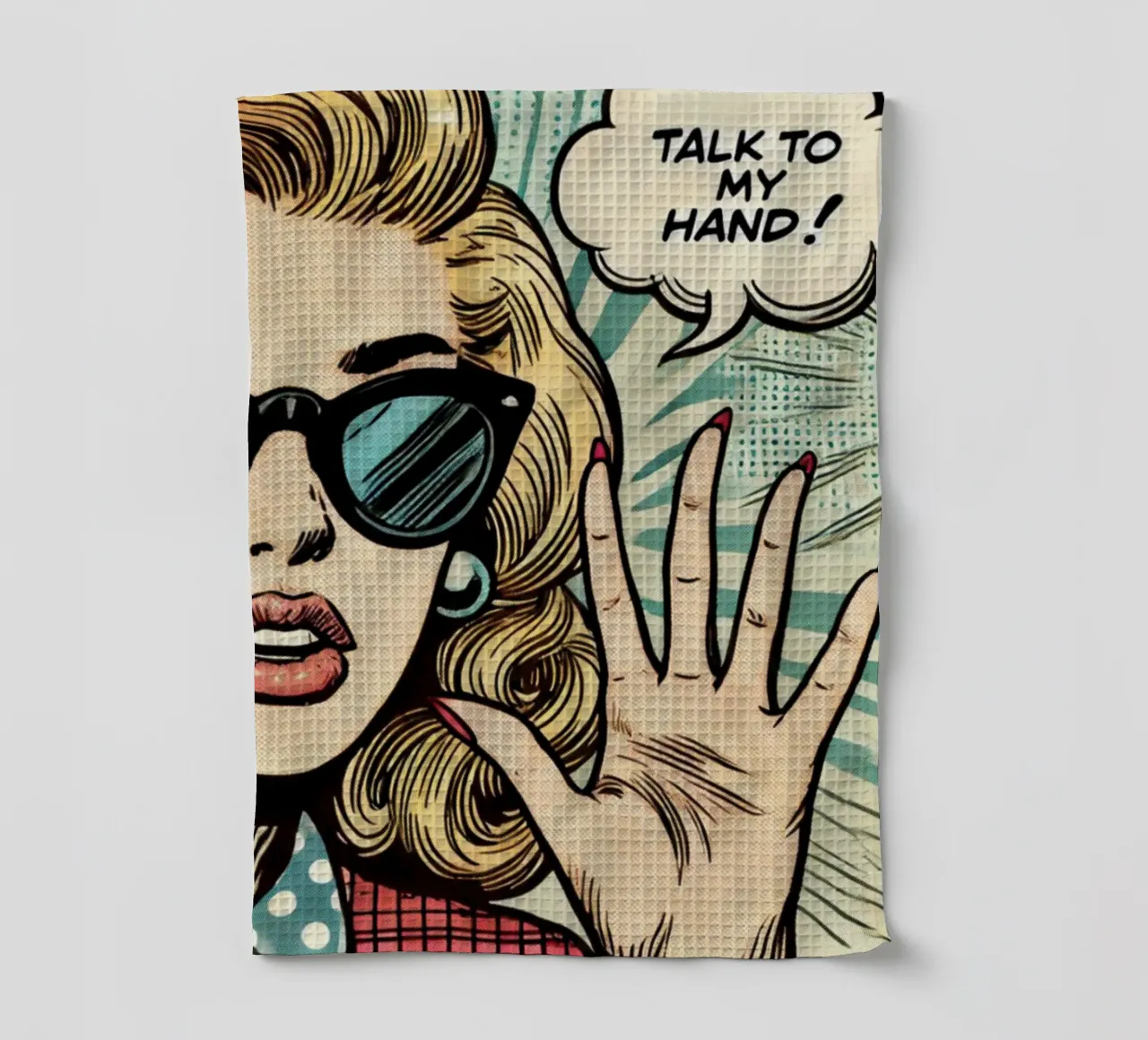 talk to my hand - Vintage Poster tea towel by posterprints-by-nomad