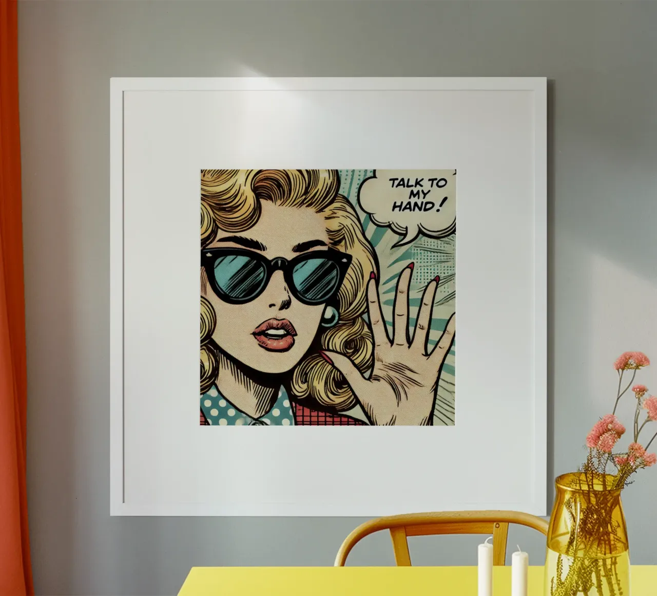 talk to my hand - Vintage Poster poster con telaio in legno da posterprints-by-nomad