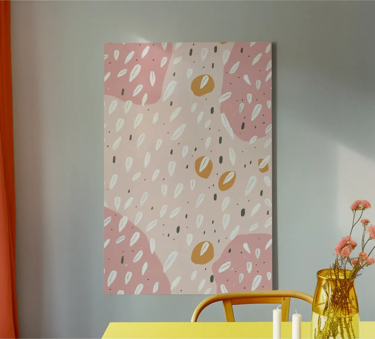 Pastel Abstract Print for Nursery canvas with Floater frame by Little Lola