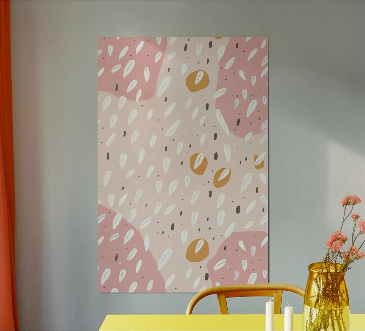 Pastel Abstract Print for Nursery poster with plastic frame by Little Lola