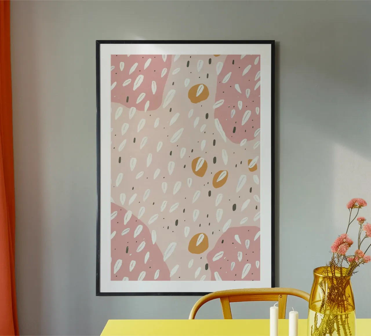 Pastel Abstract Print for Nursery poster with plastic frame by Little Lola