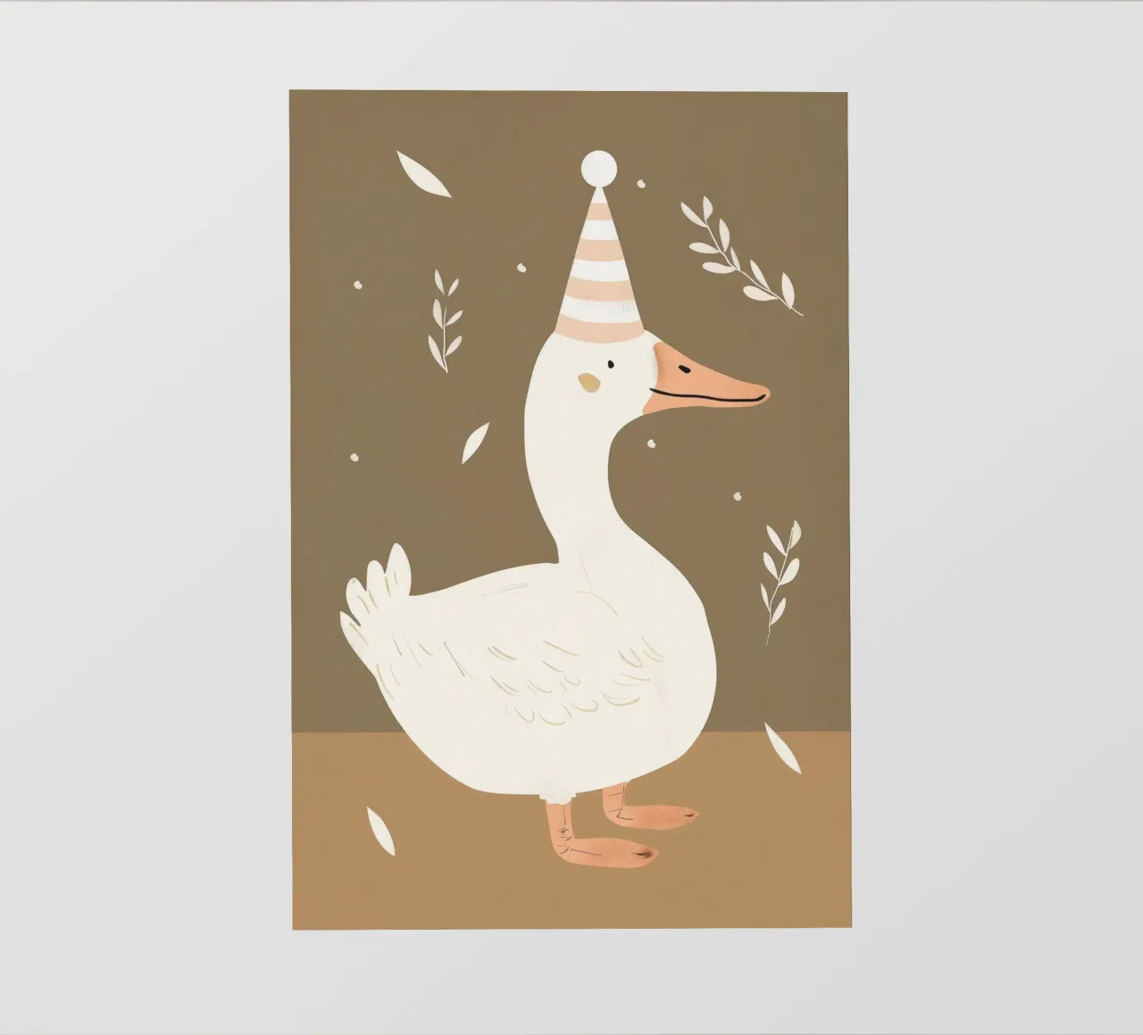 Birthday Celebration Duck, Cute Nursery Print for Kids photo wallpaper by Little Lola