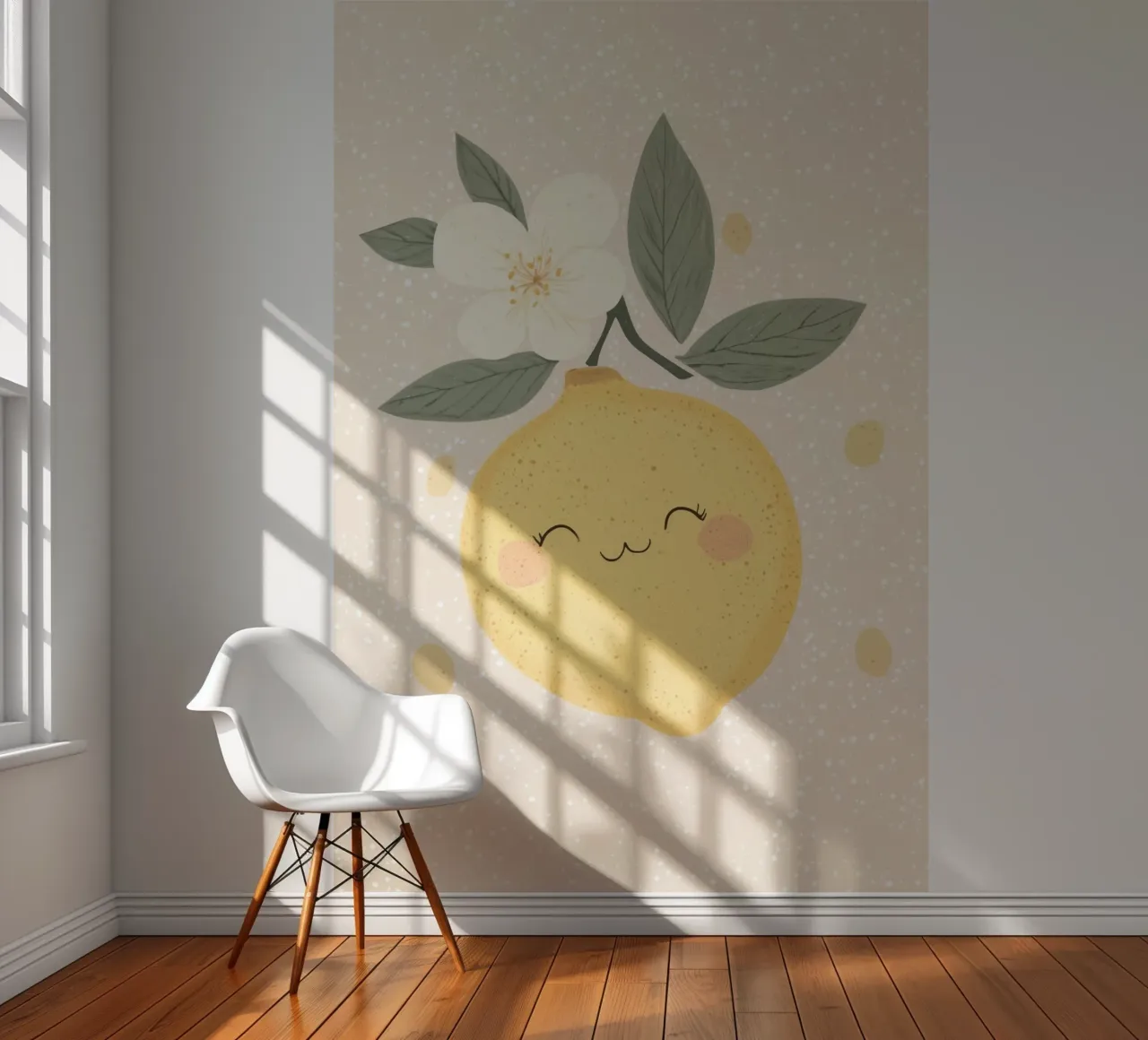 Happy Little Lemon Illustration für Kinderzimmer Fototapete von Little Lola