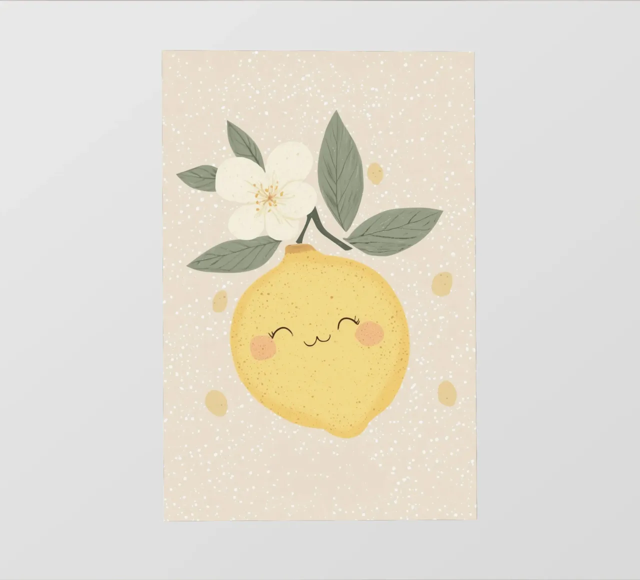 Happy Little Lemon Illustration für Kinderzimmer Fototapete von Little Lola