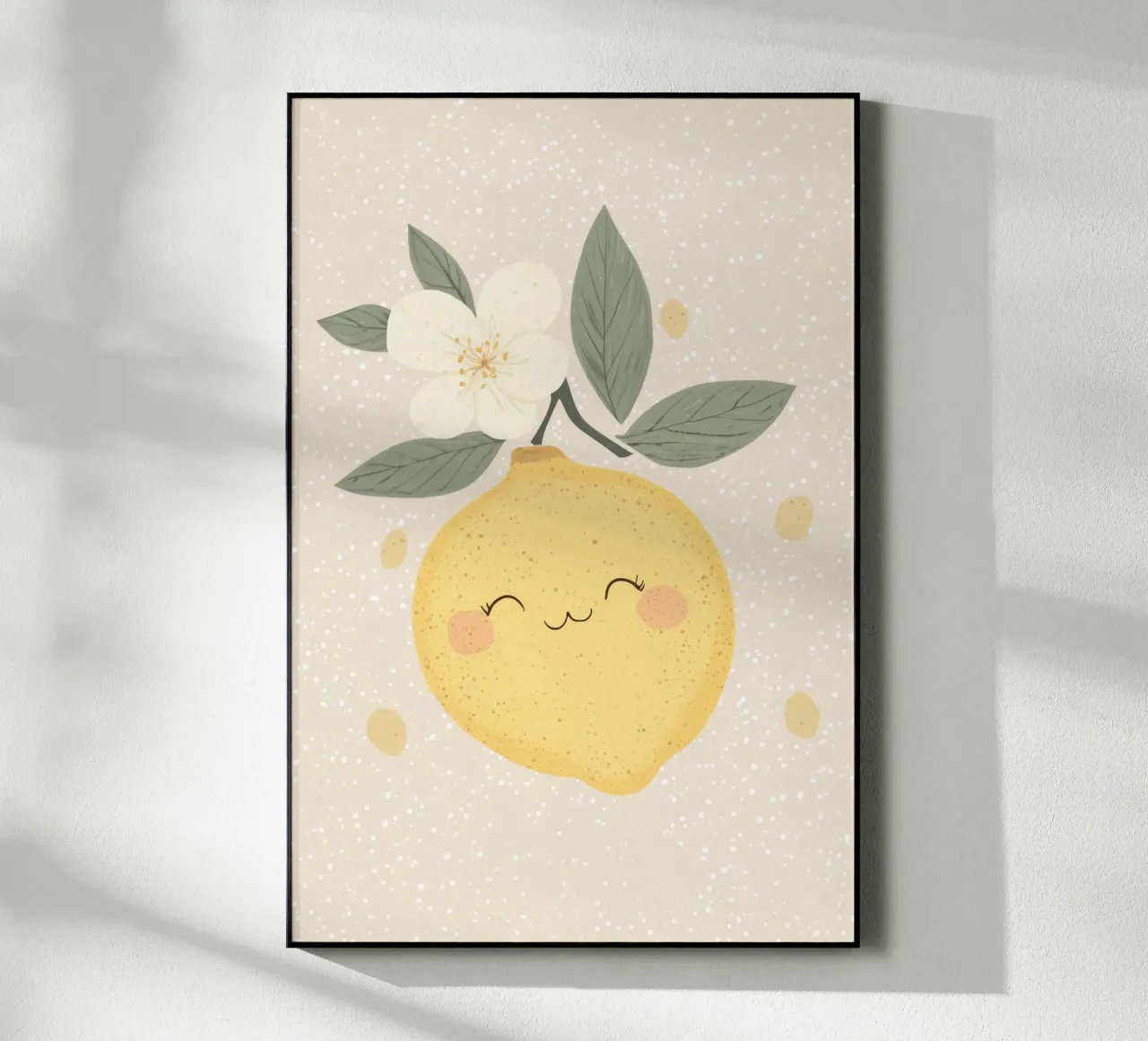 Illustrazione di un piccolo limone felice per la cameretta dei bambini plexiglass da Little Lola