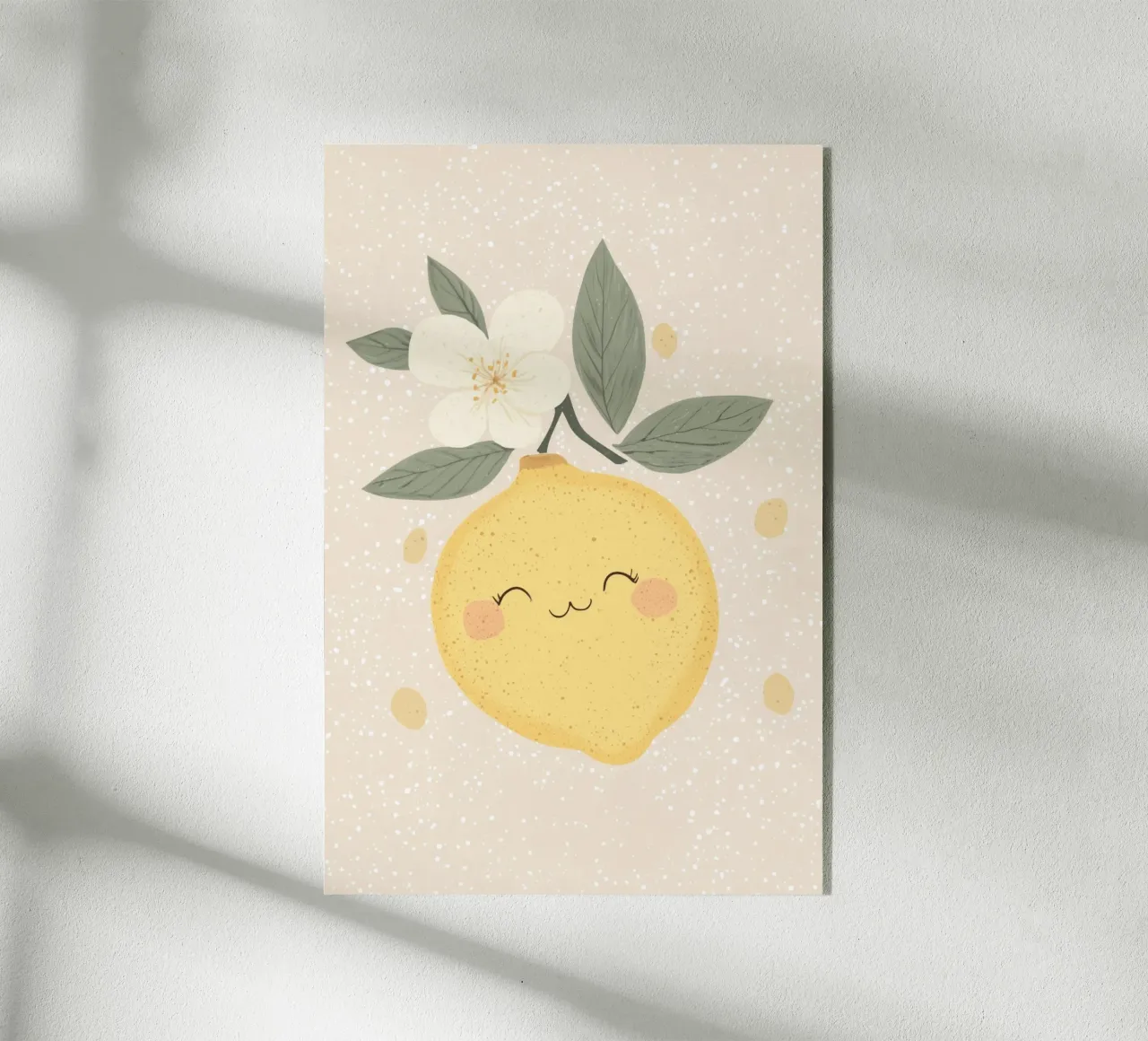 Illustrazione di un piccolo limone felice per la cameretta dei bambini plexiglass da Little Lola