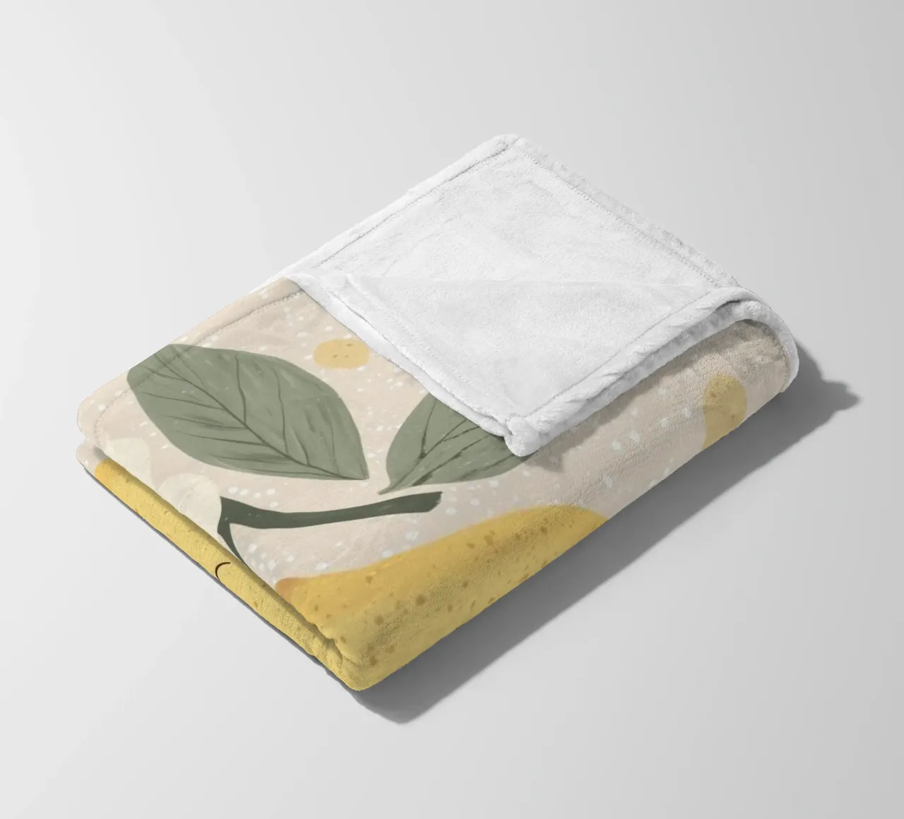 Illustrazione di un piccolo limone felice per la cameretta dei bambini coperta in pile da Little Lola