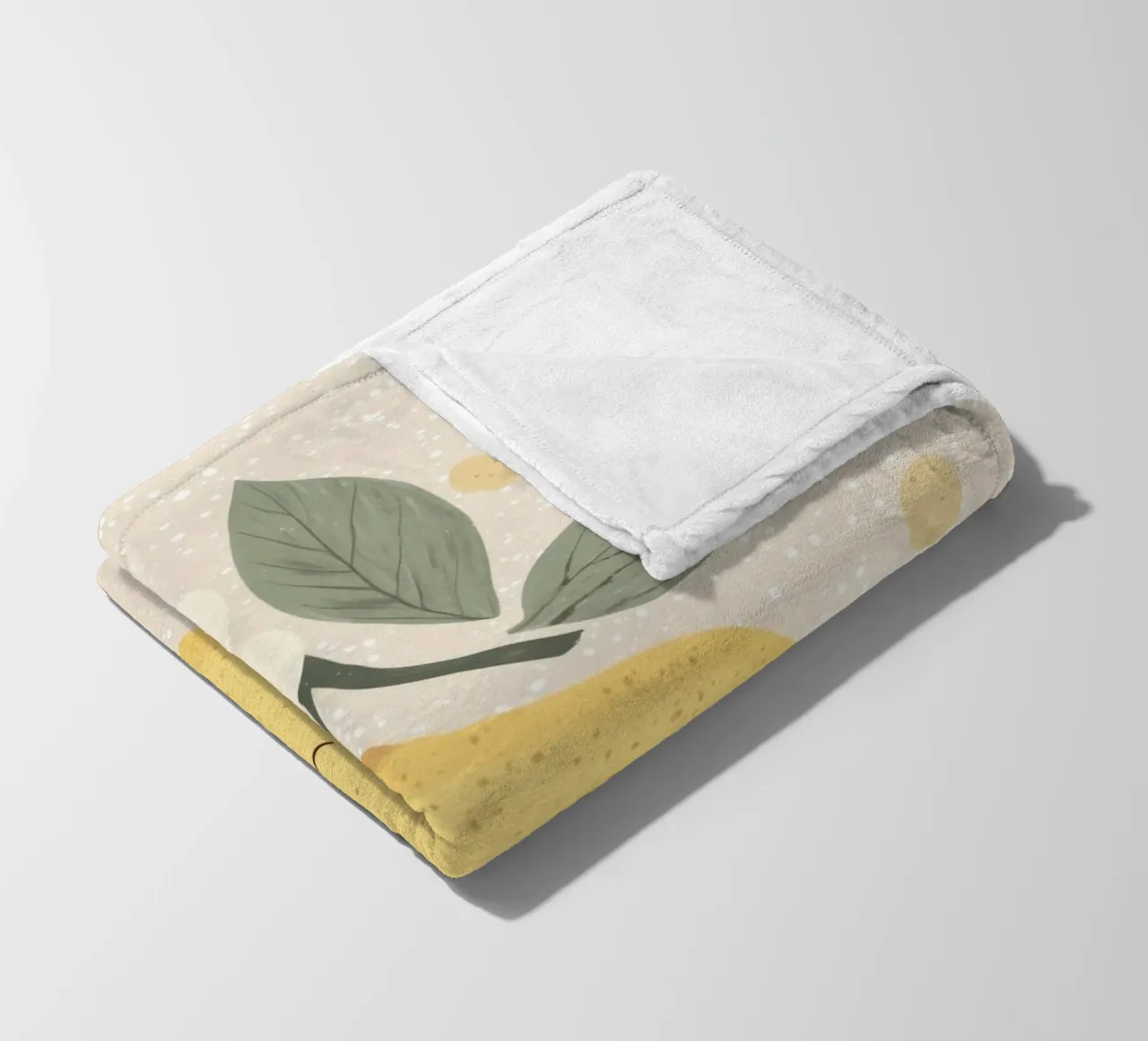 Illustrazione di un piccolo limone felice per la cameretta dei bambini coperta in pile da Little Lola