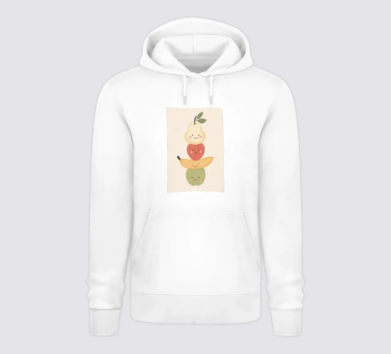 Fruit Print for Kids Nursery, Balancing Fruit Illustration felpa con cappuccio da Little Lola