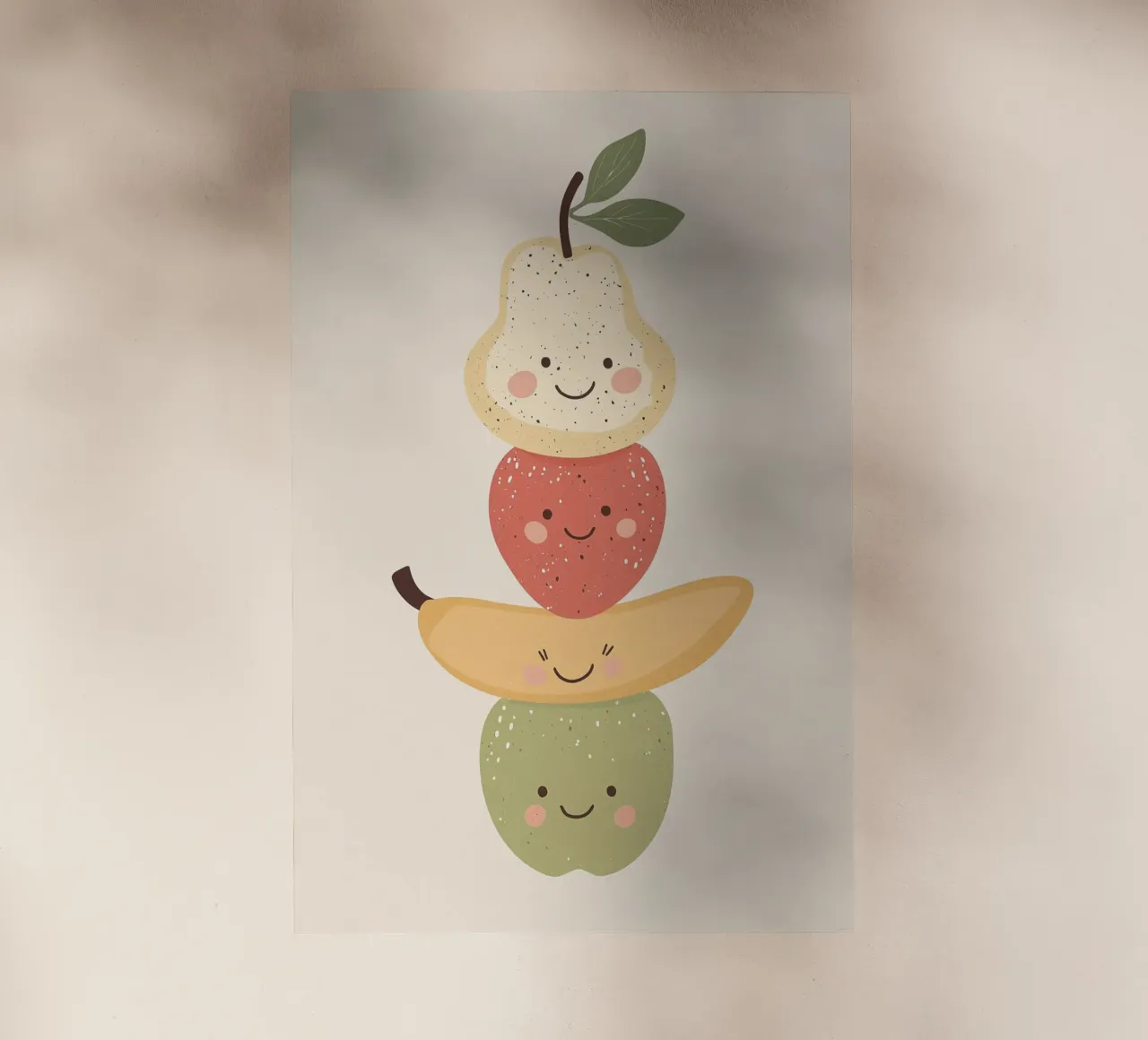 Fruit Print for Kids Nursery, Balancing Fruit Illustration pellicola backlit da Little Lola
