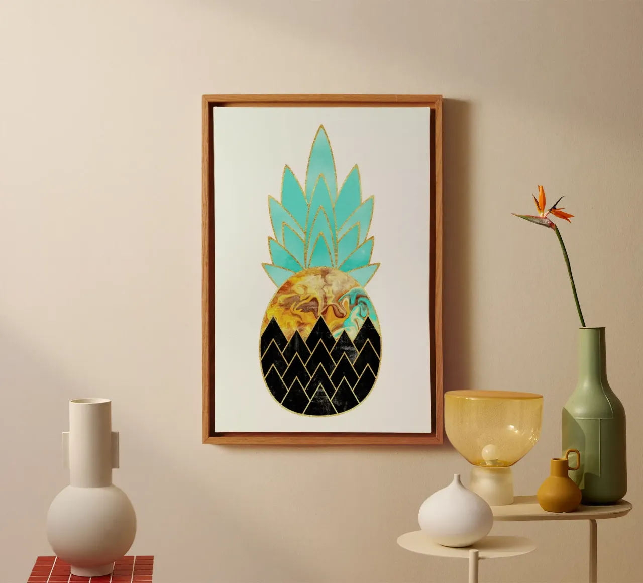 Precious Pineapple 3 tela con Cornice a cassetta da Elisabeth Fredriksson