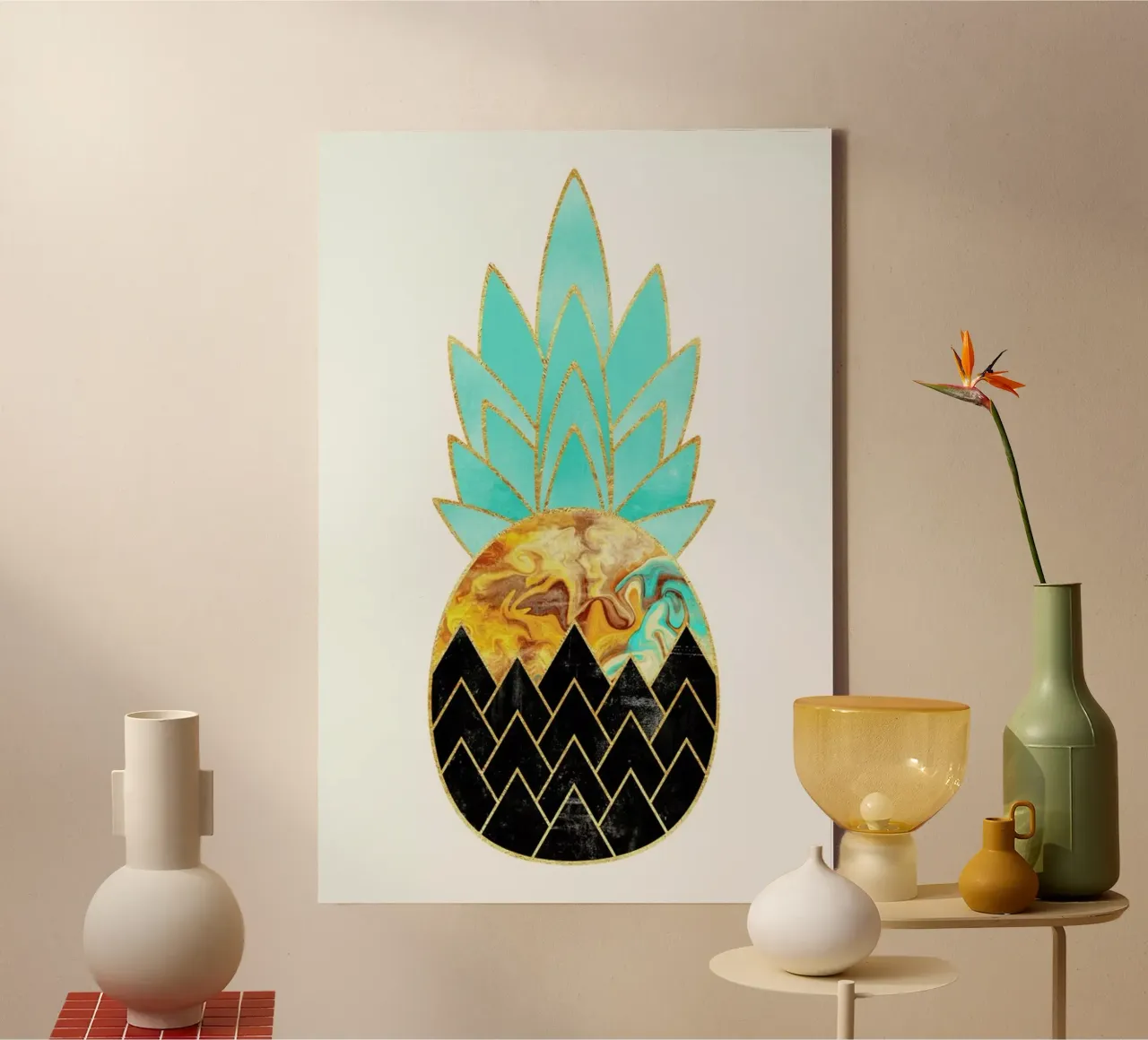 Precious Pineapple 3 tela con Cornice a cassetta da Elisabeth Fredriksson