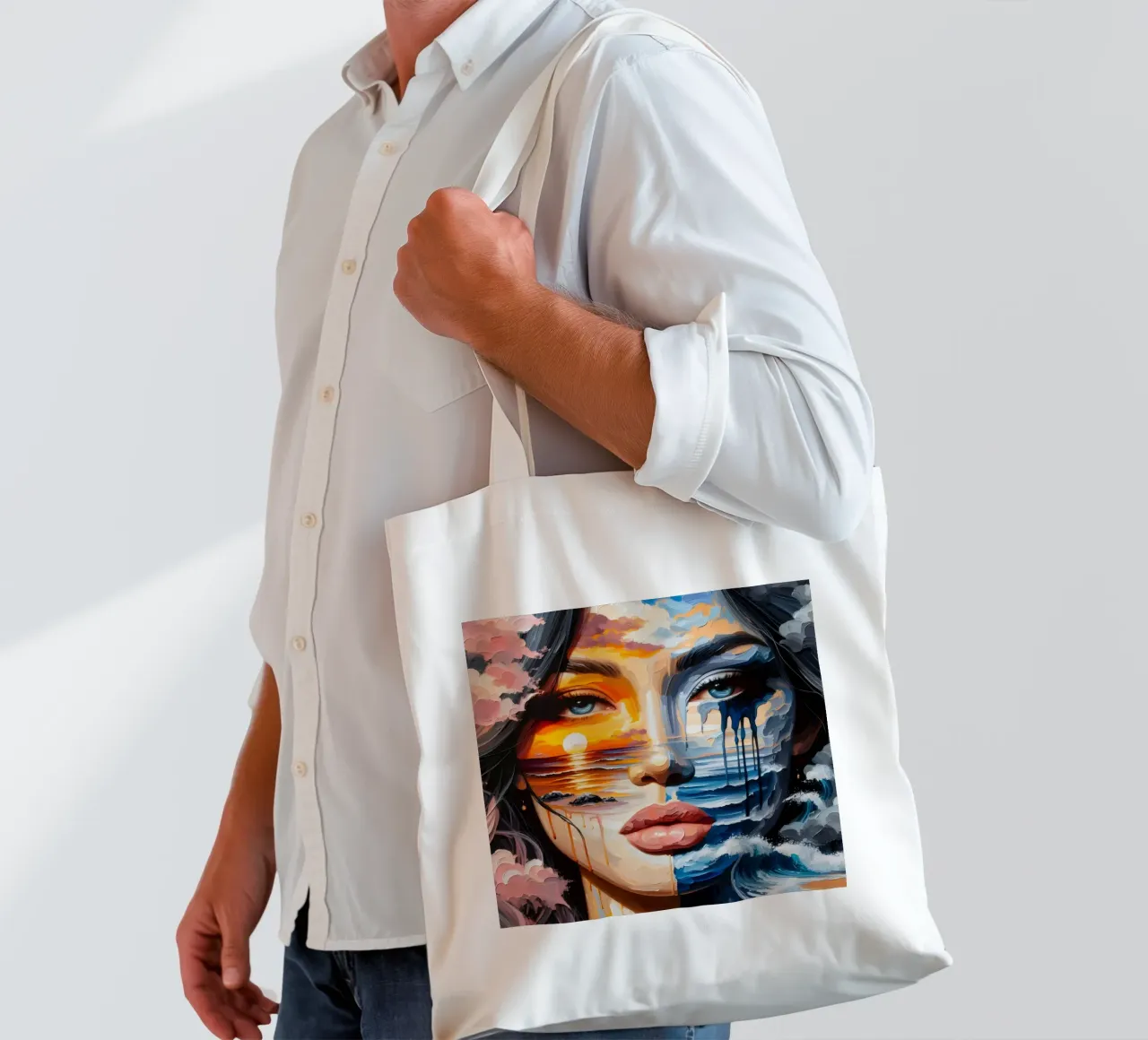 MARE TRANQUILLO E TEMPESTOSO borsa in juta da ARTOMATIC