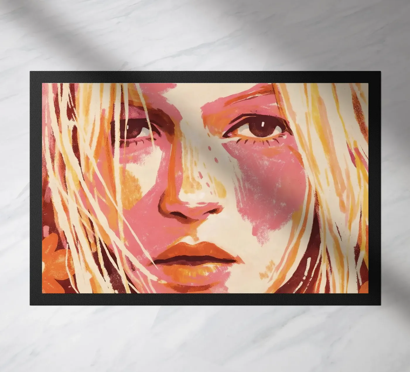 DONNA IN UN SOGNO DI FIORI zerbino da ARTOMATIC