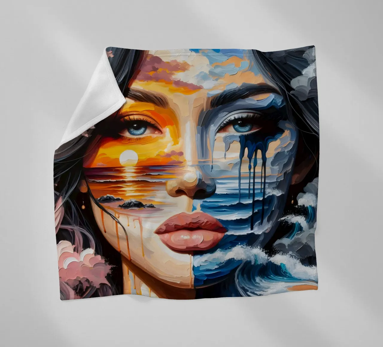 MARE TRANQUILLO E TEMPESTOSO coperta in pile da ARTOMATIC