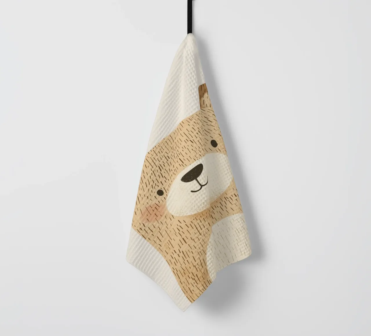 Cute Bear, Pastel Nursery Print, Kids Room Decor tea towel by Little Lola