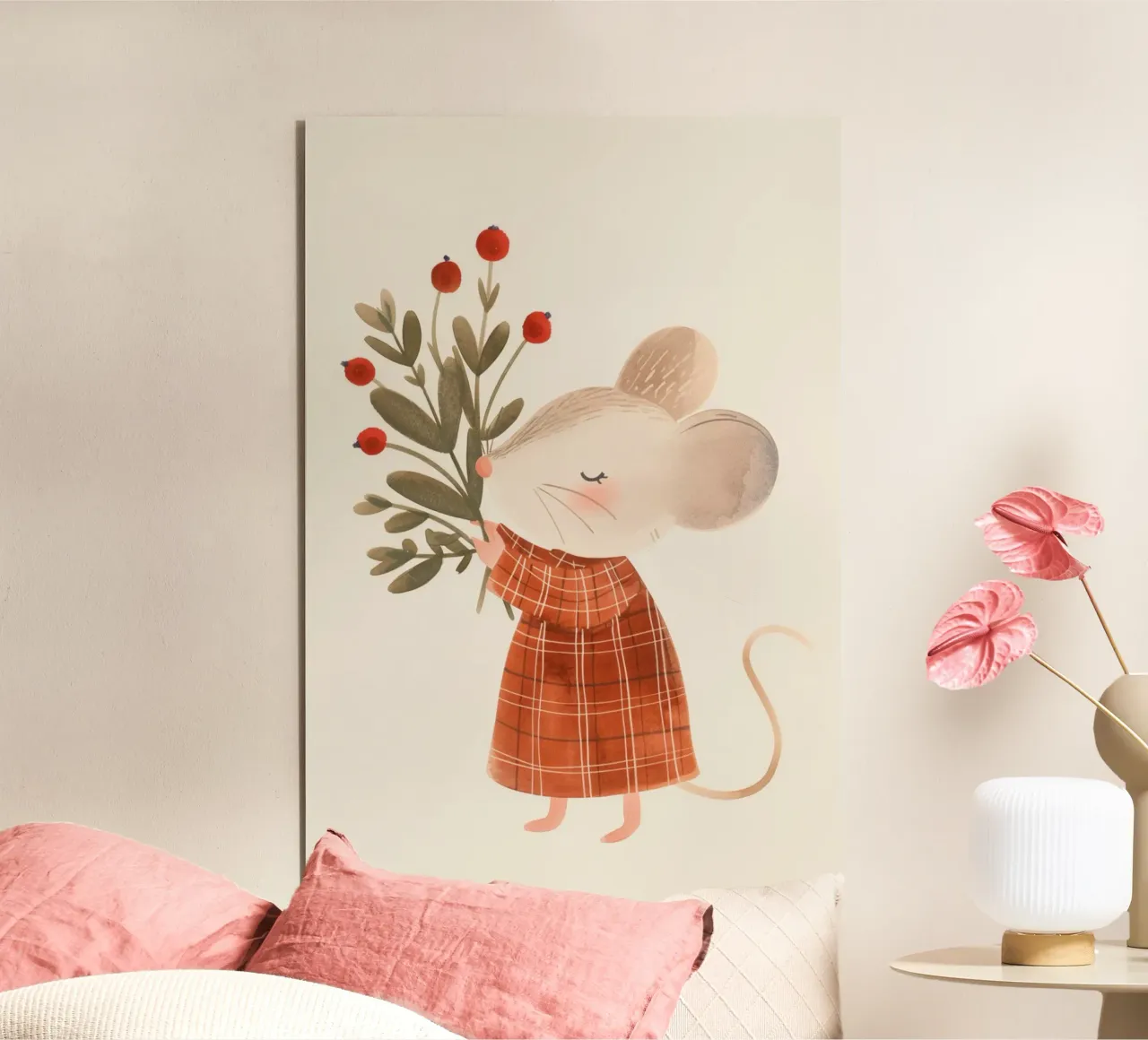 Stampa per cameretta di un simpatico topolino per bambini pannello forex da Little Lola