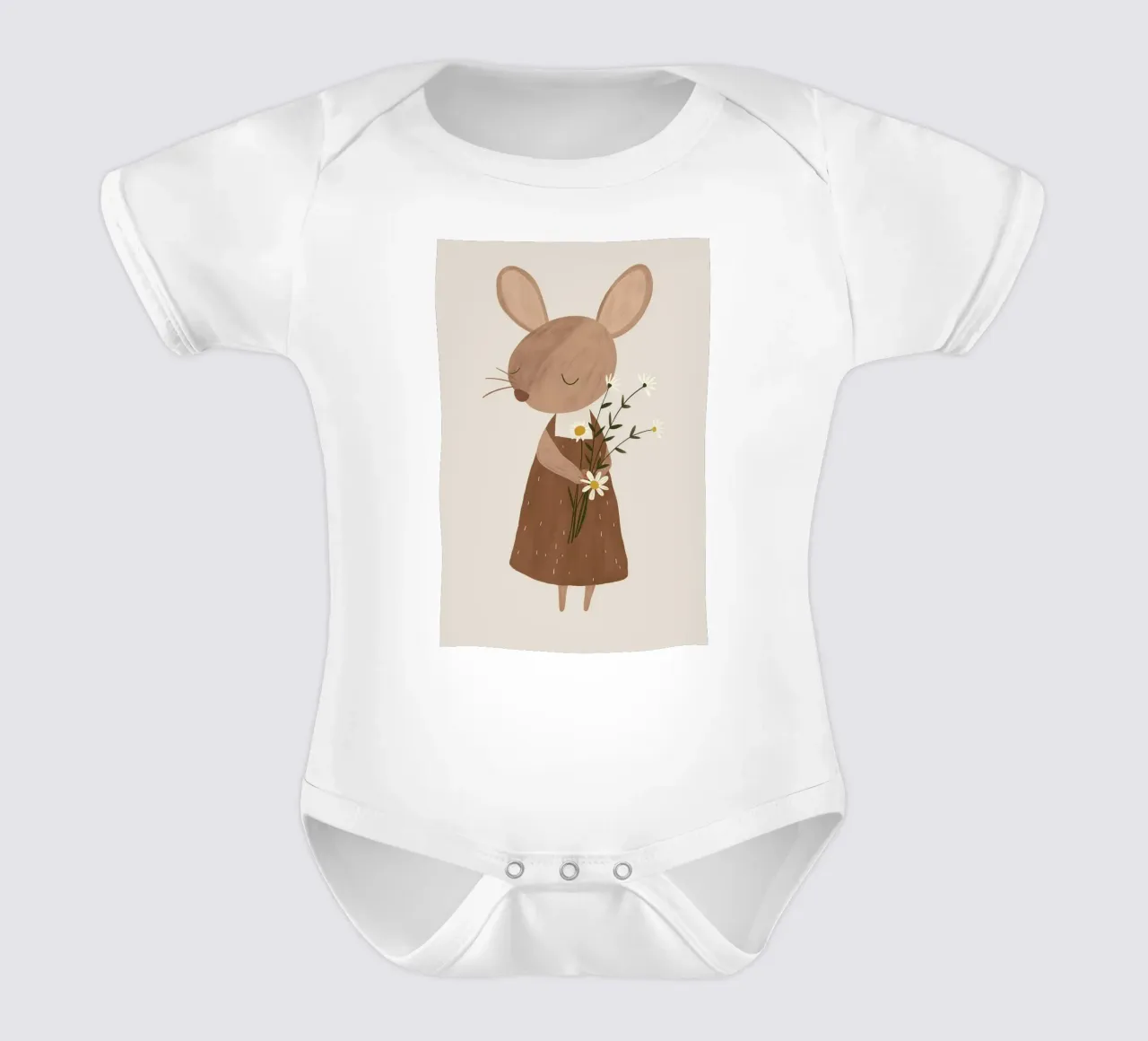 Design di un topolino per la cameretta dei bambini body neonato maniche corte da Little Lola