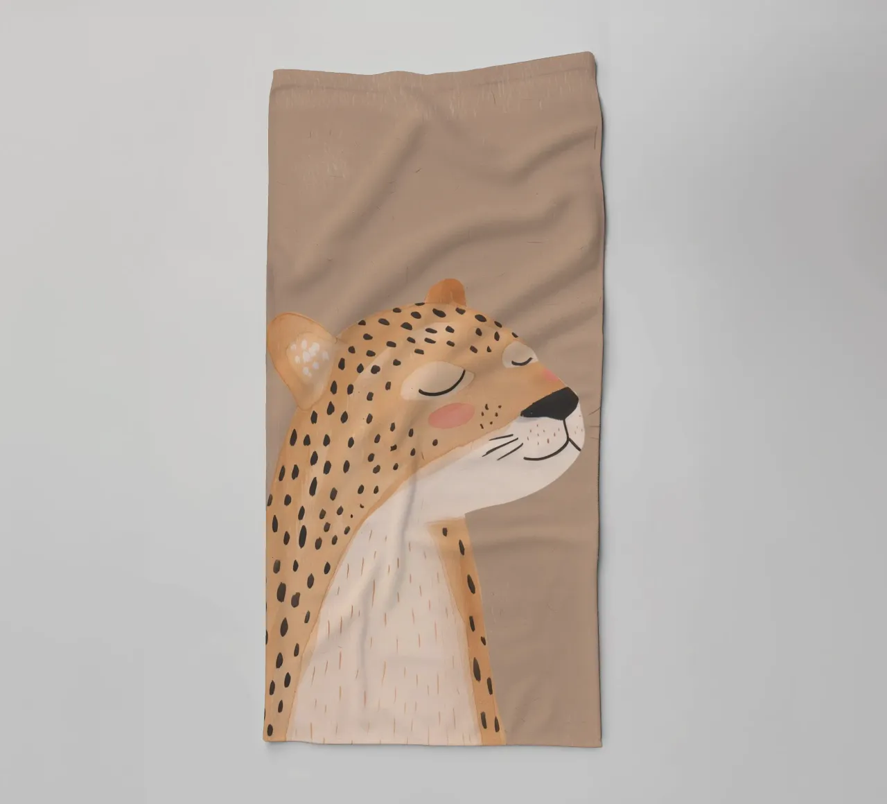 Cute Leopard, Kids Nursery Print, Children's Illustration towel by Little Lola