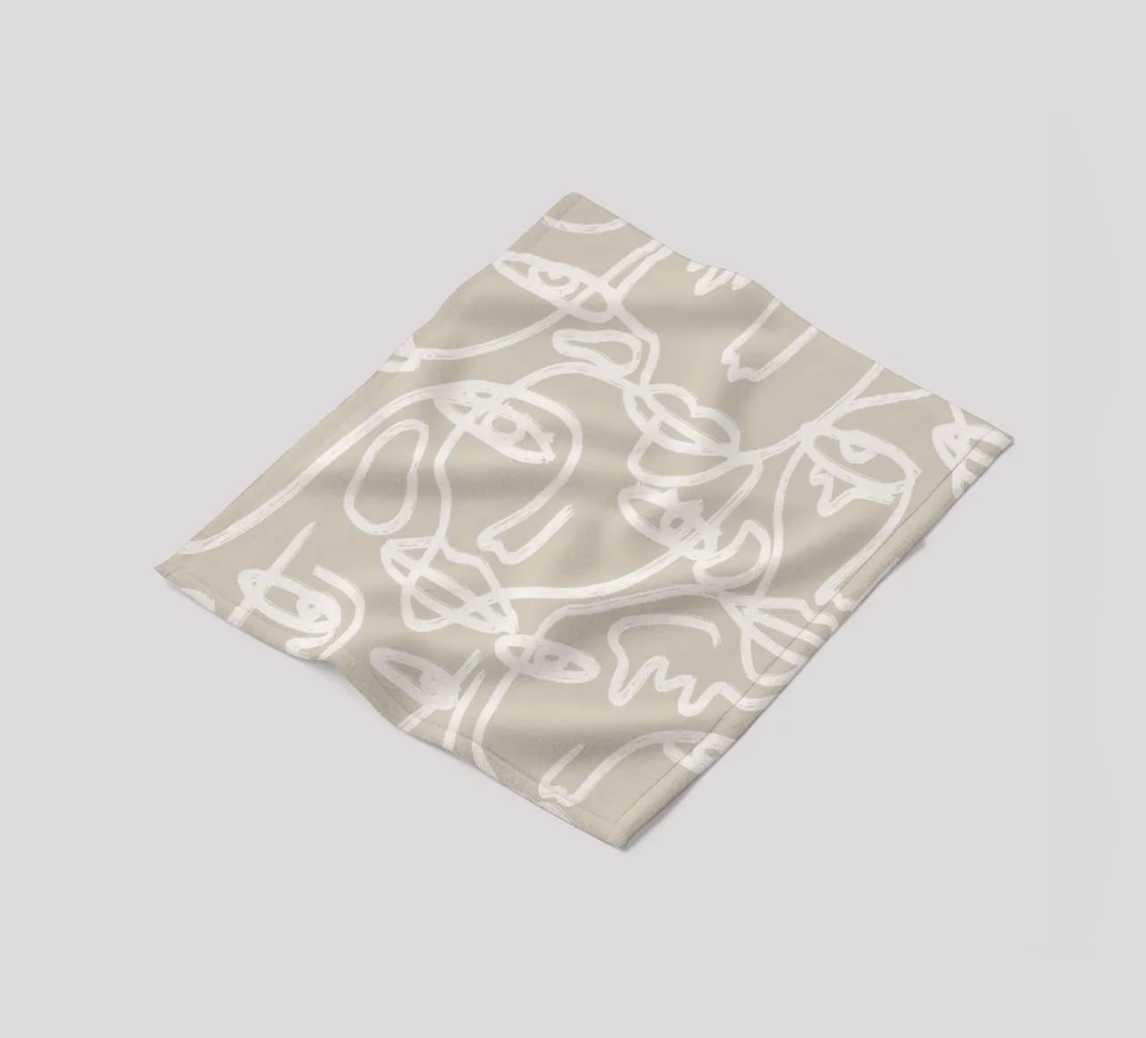 Beige Faces fleecedeken van ni-ja artboutique