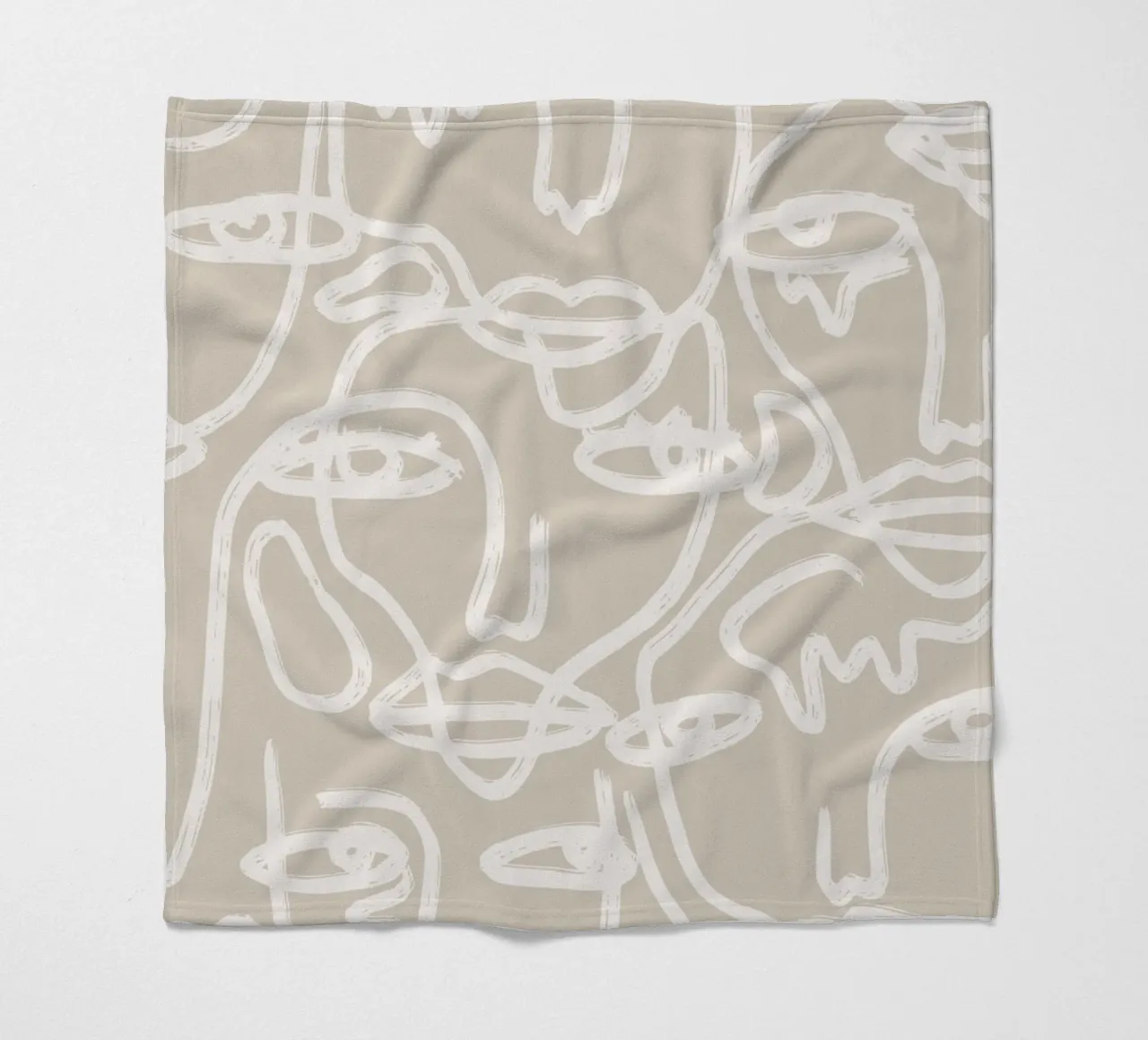 Beige Faces fleecedeken van ni-ja artboutique