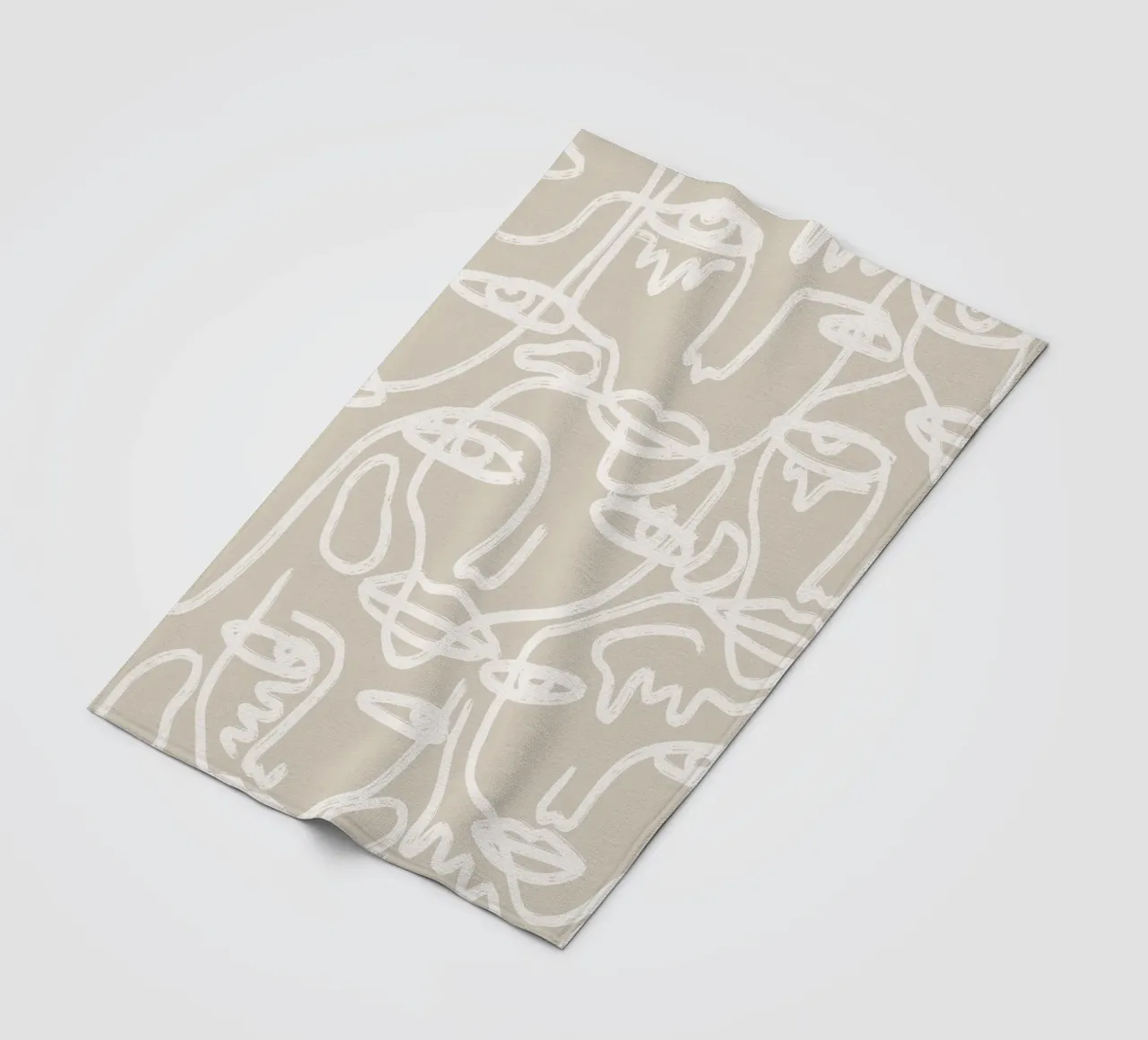 Beige Faces fleecedeken van ni-ja artboutique