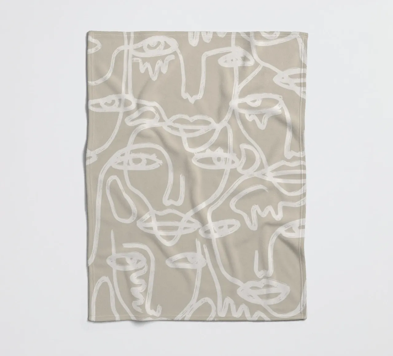 Beige Faces fleecedeken van ni-ja artboutique