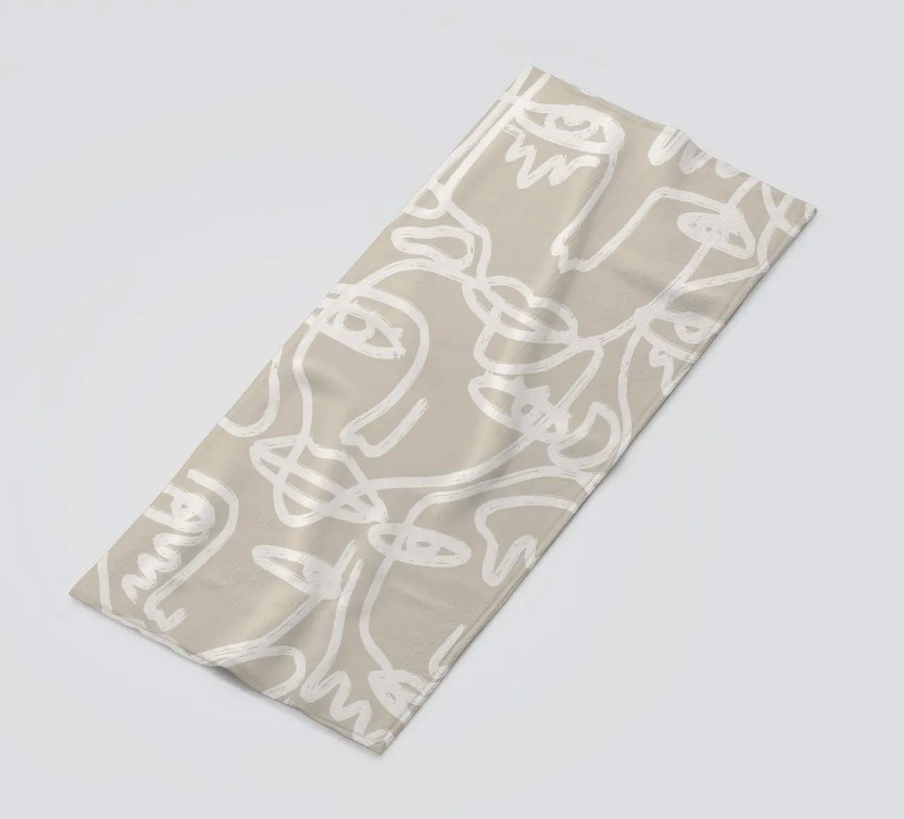 Beige Faces telo mare da ni-ja artboutique