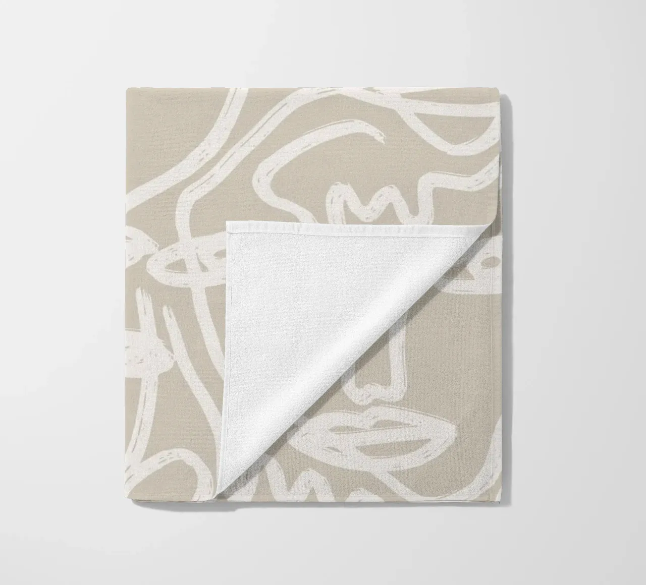 Beige Faces telo mare da ni-ja artboutique