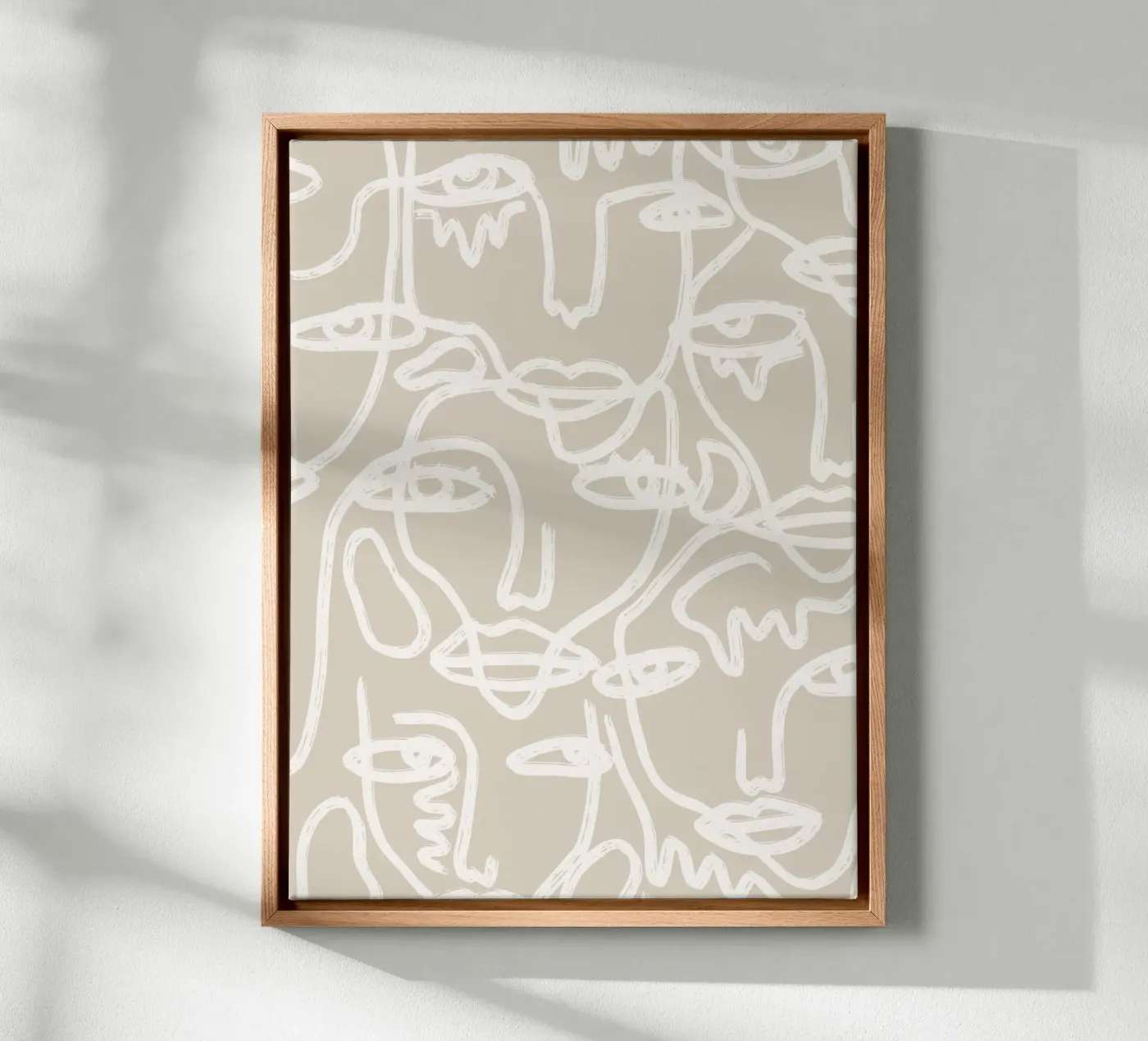 Beige Faces canvas by ni-ja artboutique