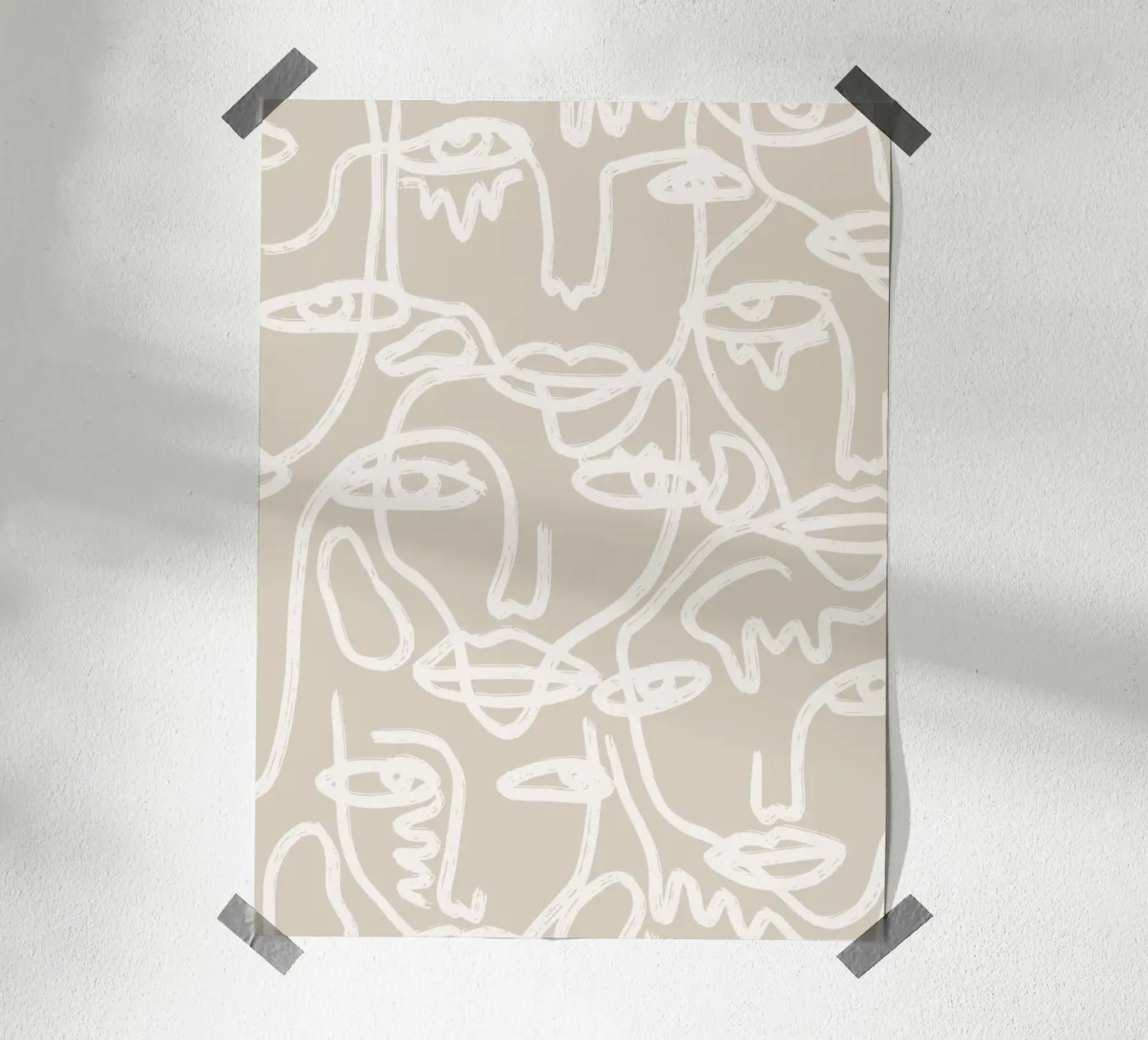 Beige Faces poster da ni-ja artboutique