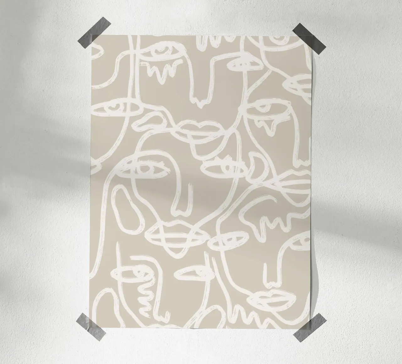 Beige Faces poster da ni-ja artboutique