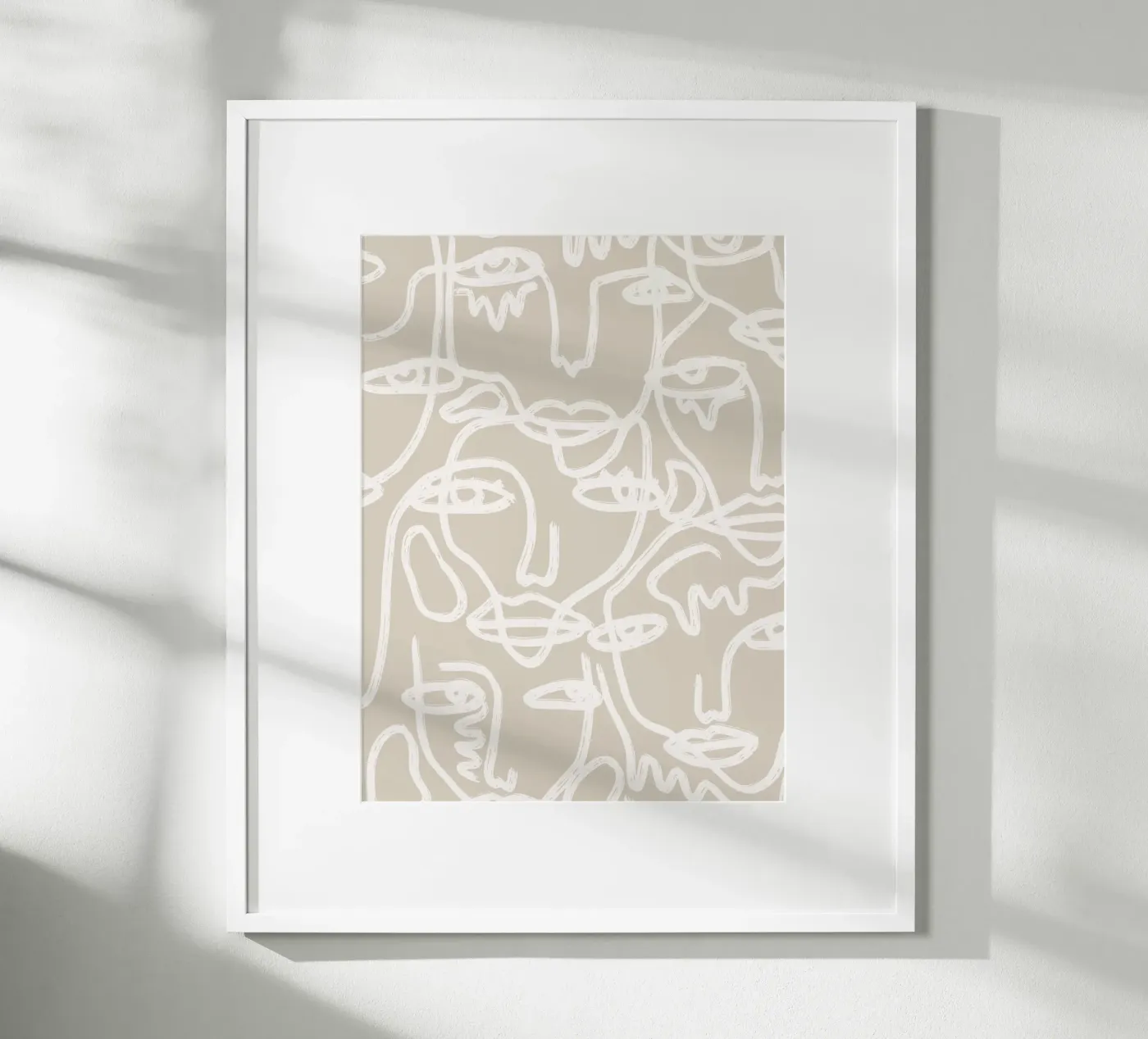 Beige Faces poster da ni-ja artboutique