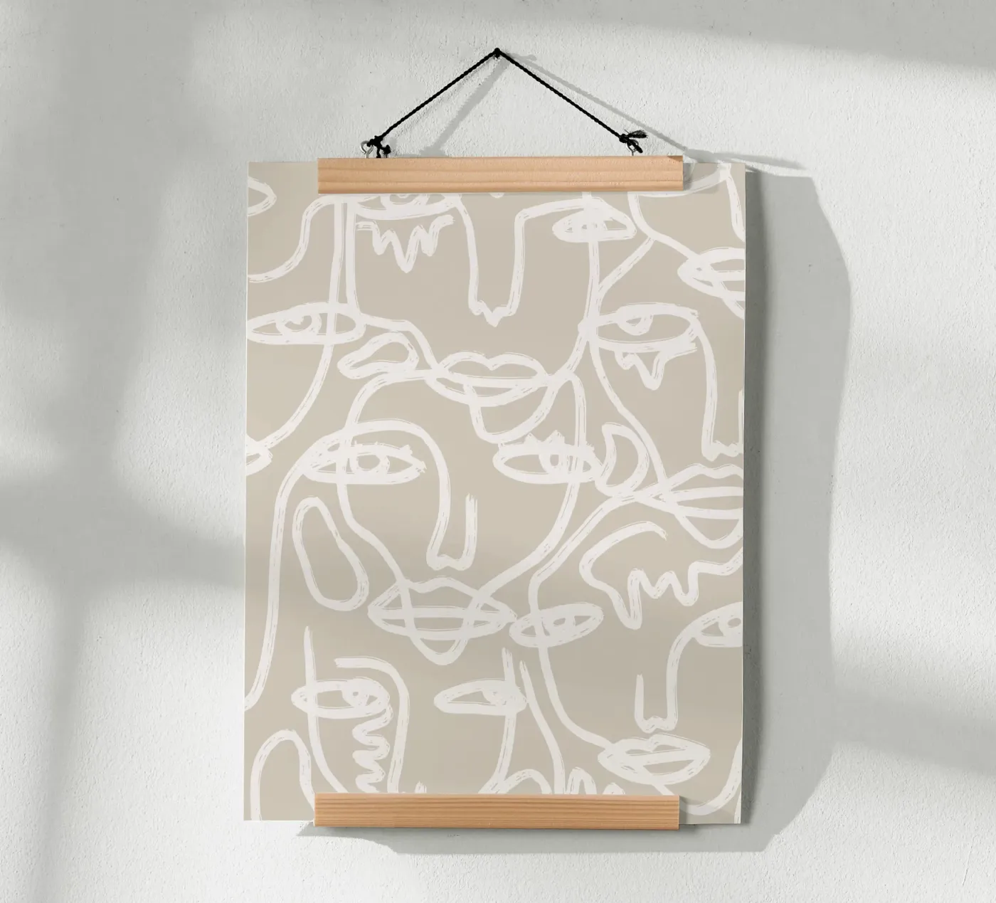 Beige Faces poster de ni-ja artboutique