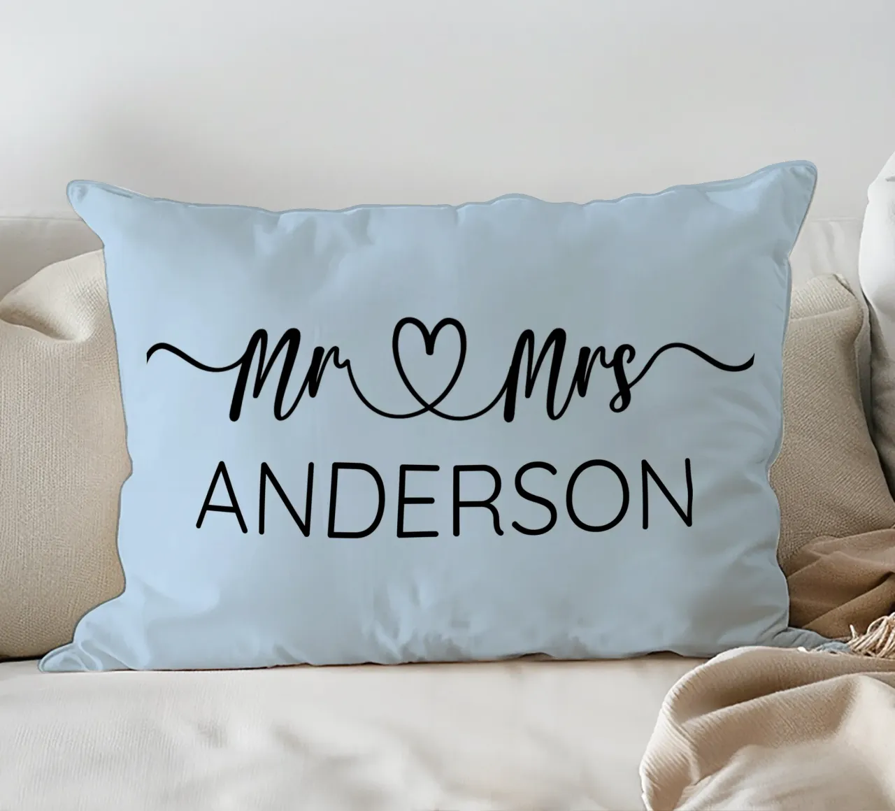 Signor e signora personalizzato Nome di famiglia Anniversario di matrimonio cuscino da Personalized Art
