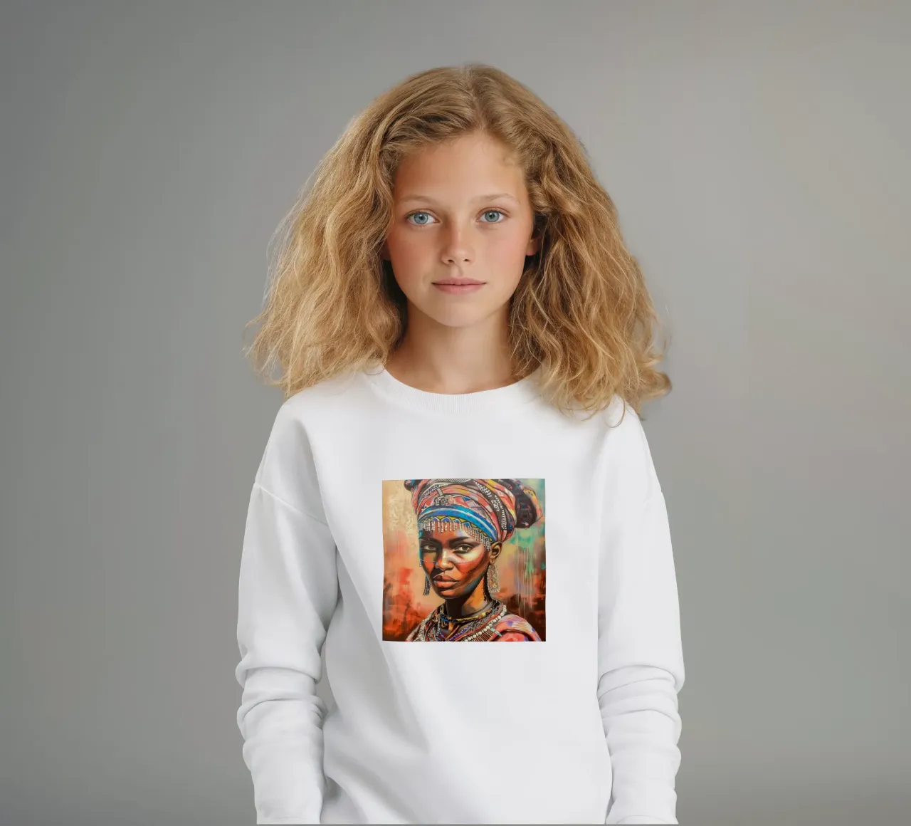 African femininity kids sweatshirt by Carinaprint